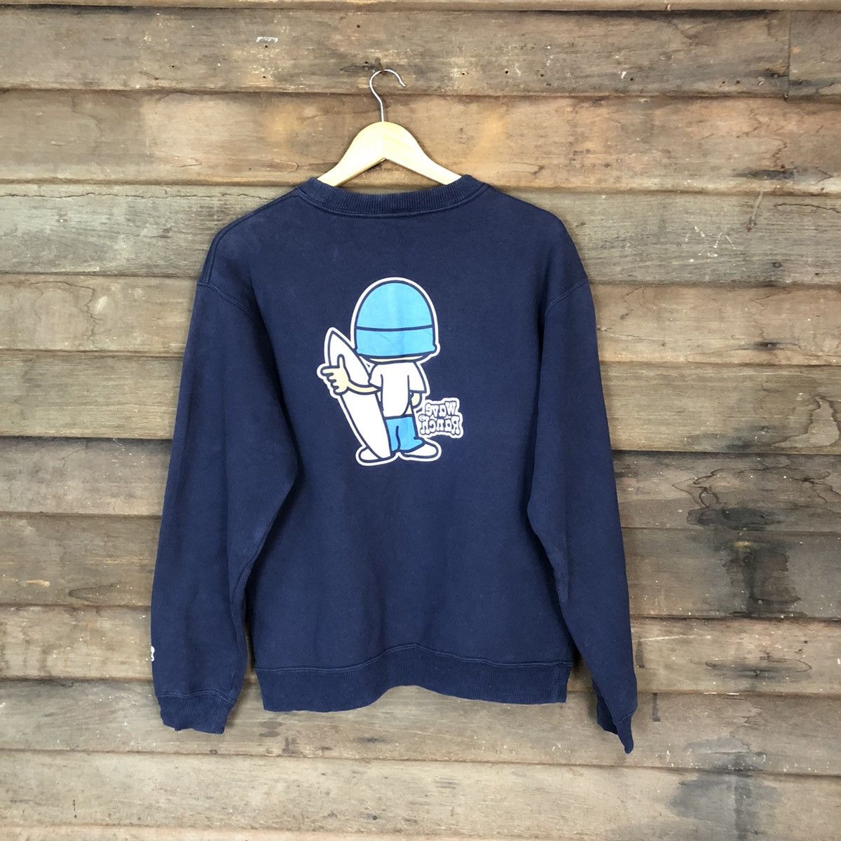 Japanese Brand × Vintage Wave Ranch surf Dark Blue Sweatshirt #5610 Size US M / EU 48-50 / 2 - 11 Thumbnail