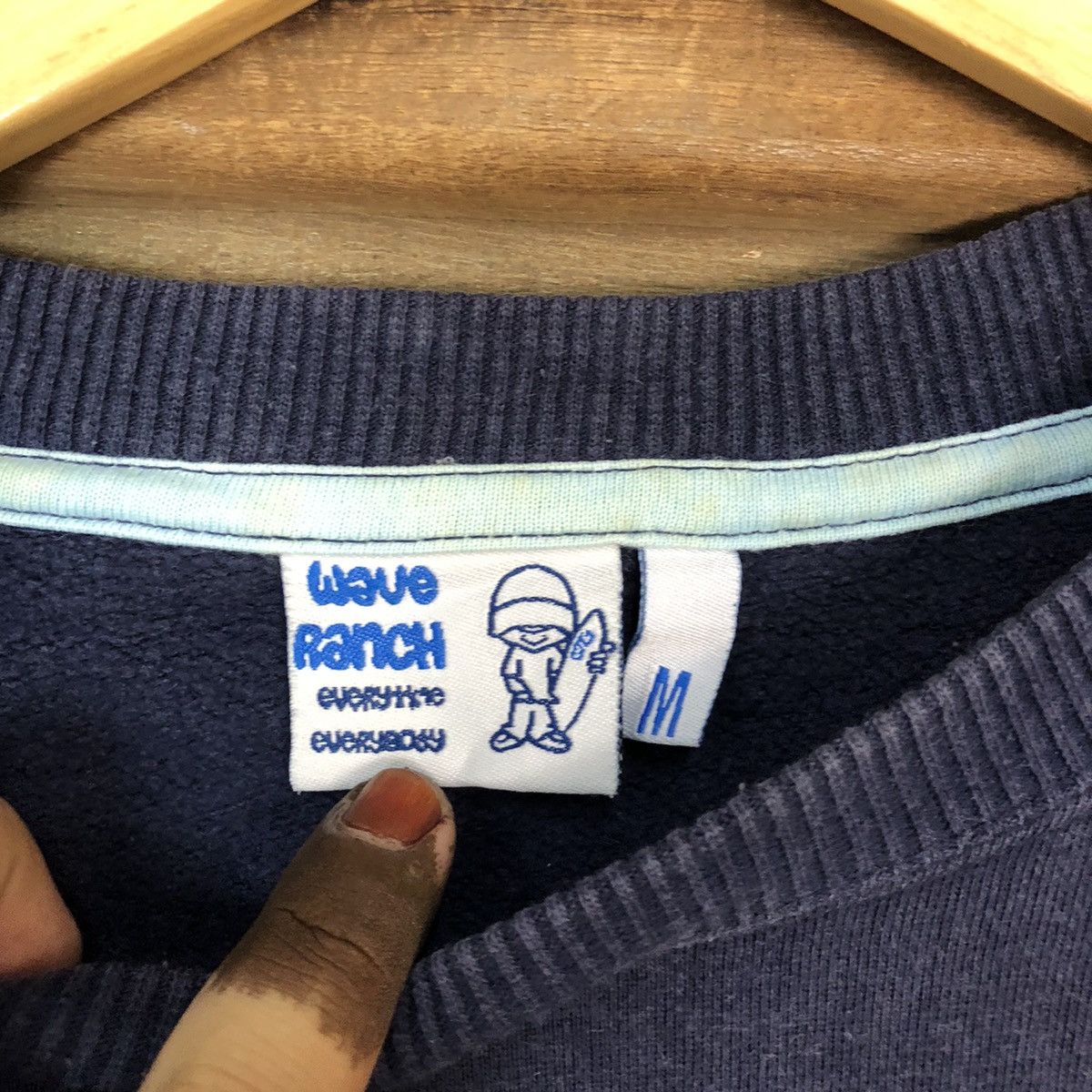Japanese Brand × Vintage Wave Ranch surf Dark Blue Sweatshirt #5610 Size US M / EU 48-50 / 2 - 9 Thumbnail