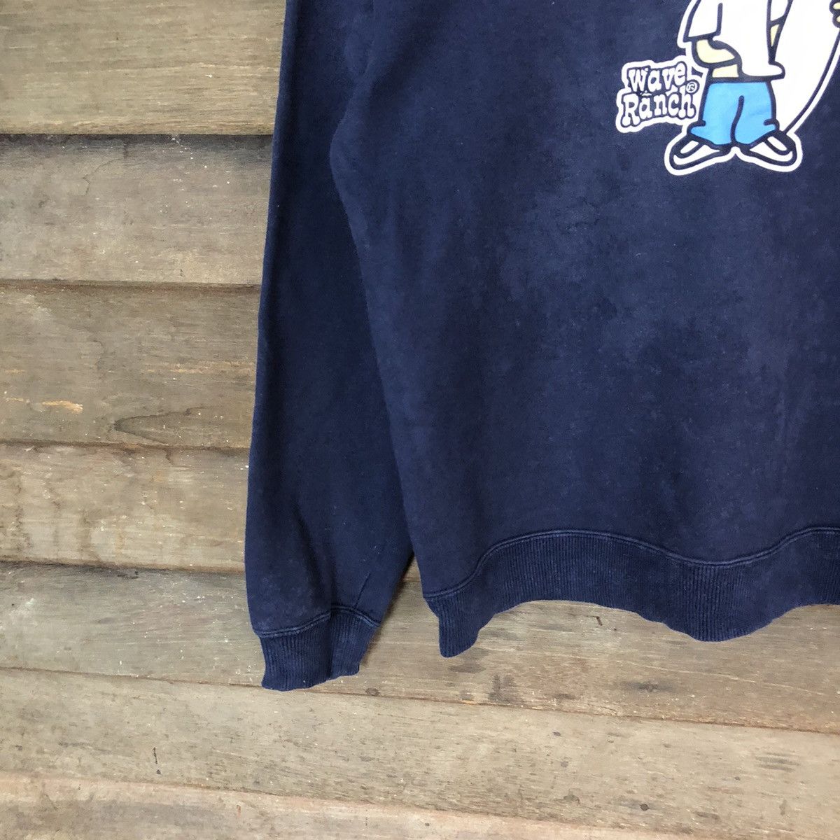 Japanese Brand × Vintage Wave Ranch surf Dark Blue Sweatshirt #5610 Size US M / EU 48-50 / 2 - 4 Thumbnail