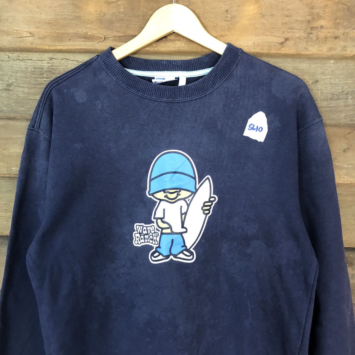 Japanese Brand × Vintage Wave Ranch surf Dark Blue Sweatshirt #5610 Size US M / EU 48-50 / 2 - 6 Thumbnail
