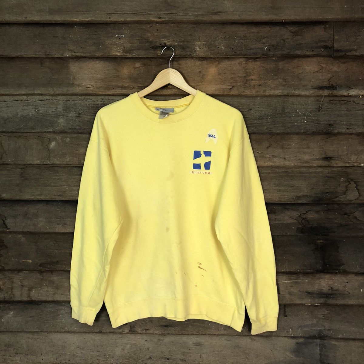 Vintage Seafood surf vintage Yellow Sweatshirt #5616 Size US M / EU 48-50 / 2 - 3 Thumbnail