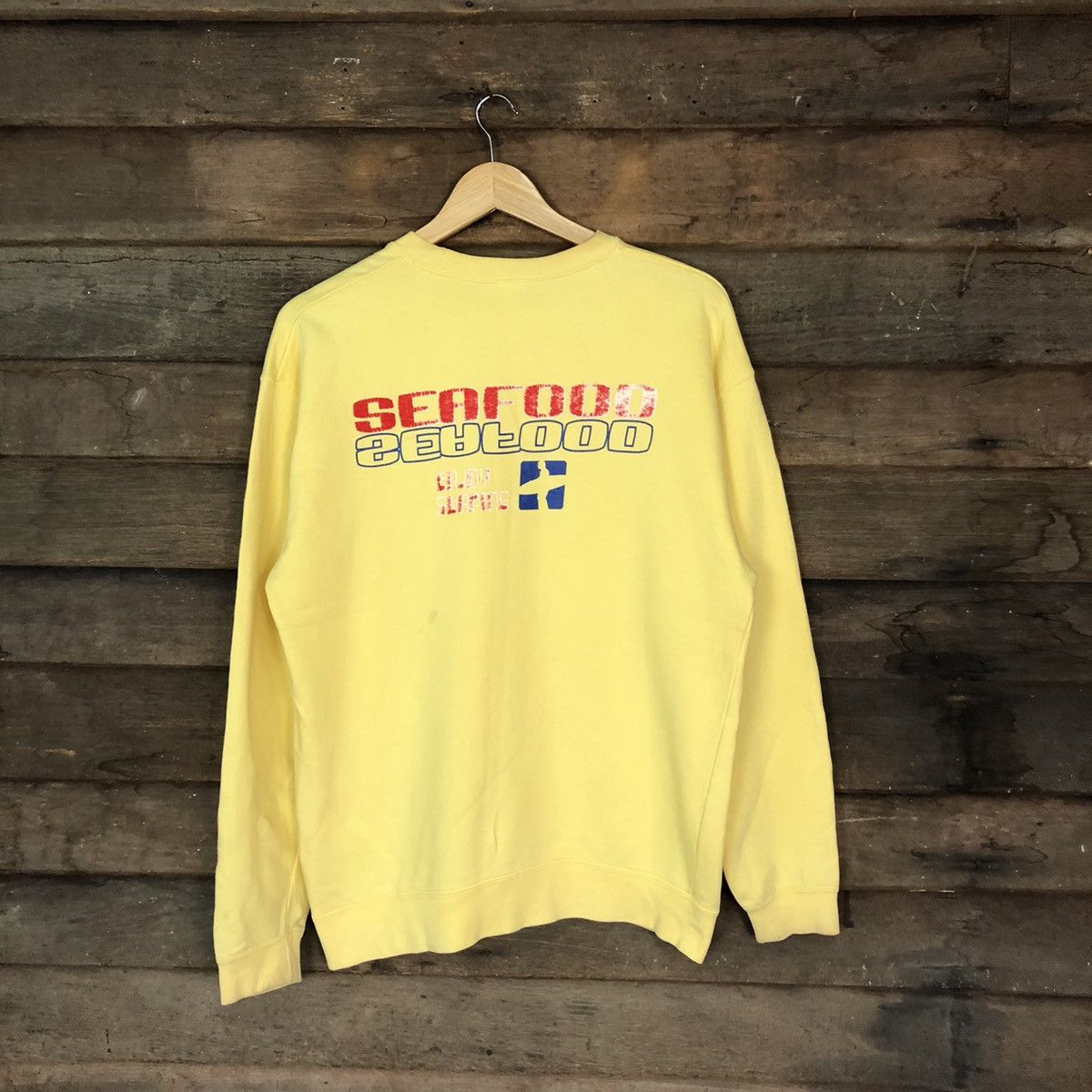 Vintage Seafood surf vintage Yellow Sweatshirt #5616 Size US M / EU 48-50 / 2 - 1 Thumbnail