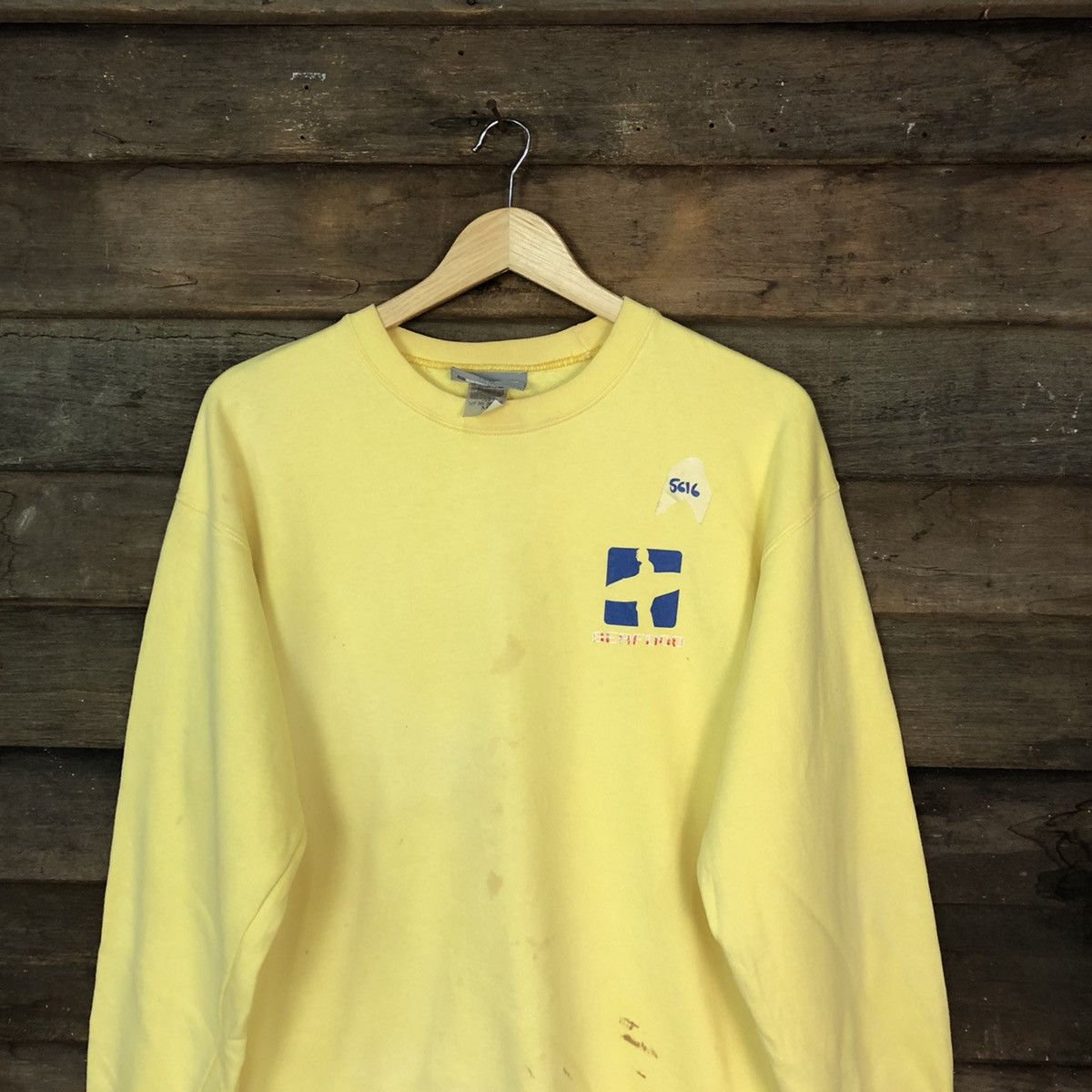 Vintage Seafood surf vintage Yellow Sweatshirt #5616 Size US M / EU 48-50 / 2 - 4 Thumbnail
