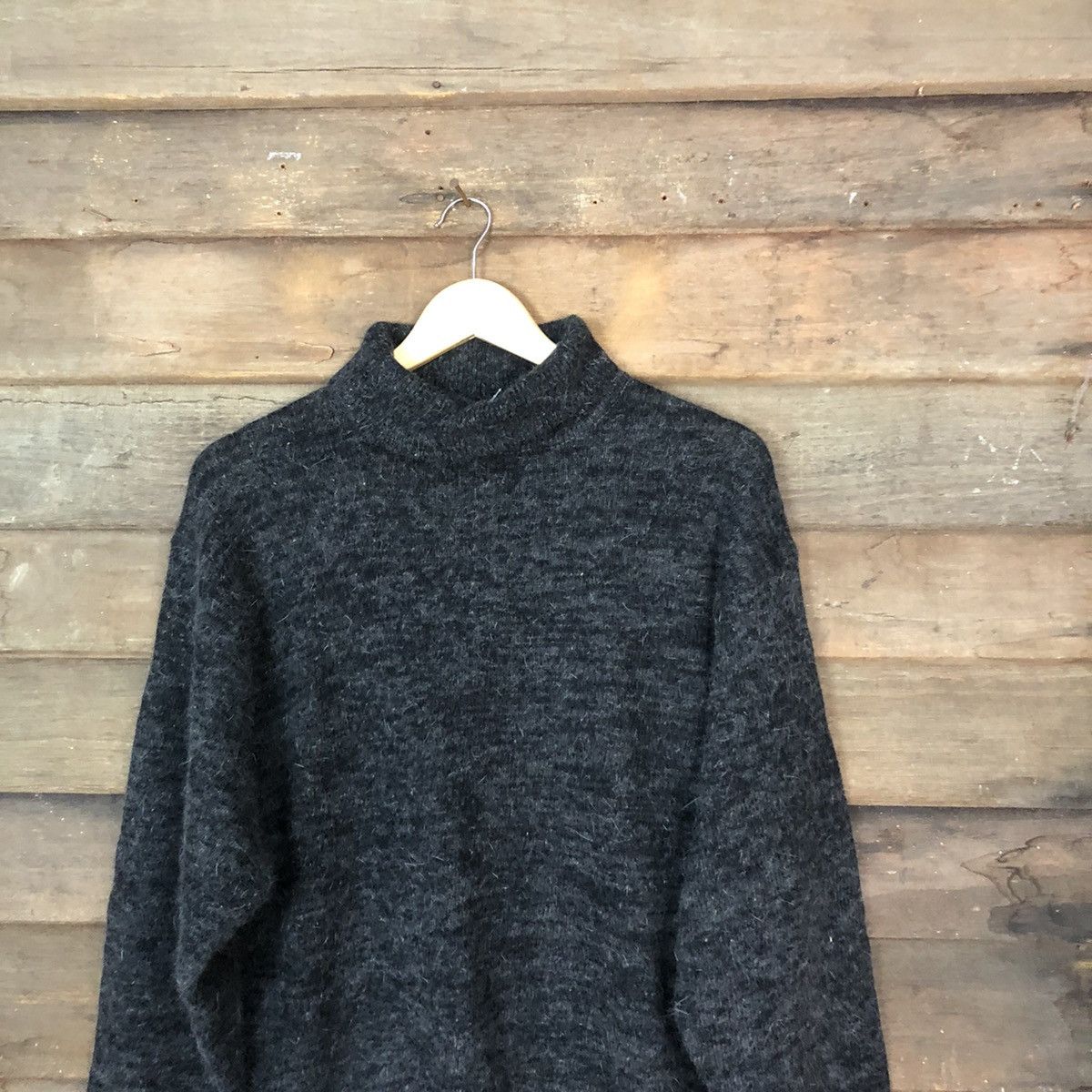 X-9 Black Shag Shaggy Fur Mohair Knitwear #5531