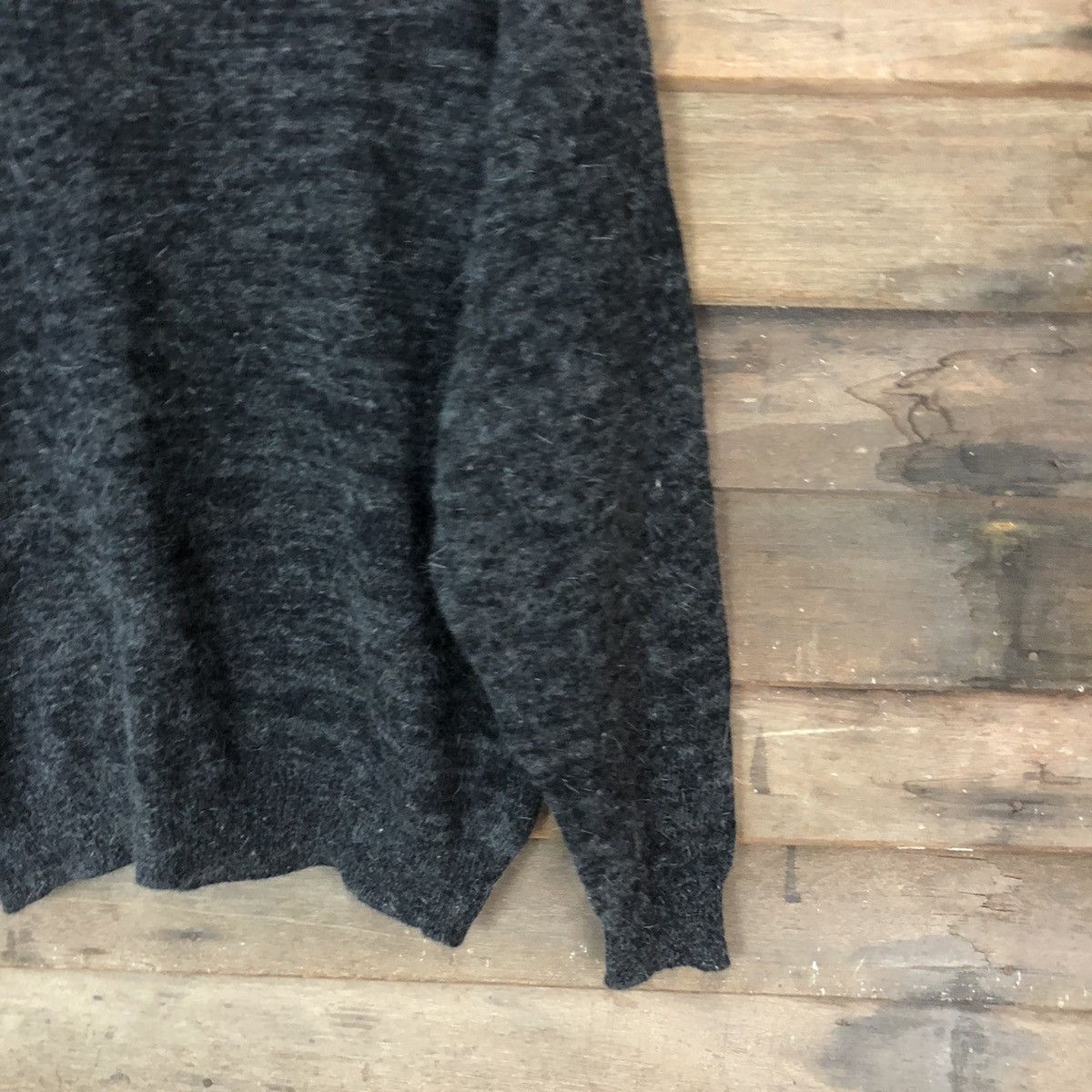 Vintage X-9 Black Shag Shaggy Fur Mohair Knitwear #5531 Size US L / EU 52-54 / 3 - 5 Thumbnail