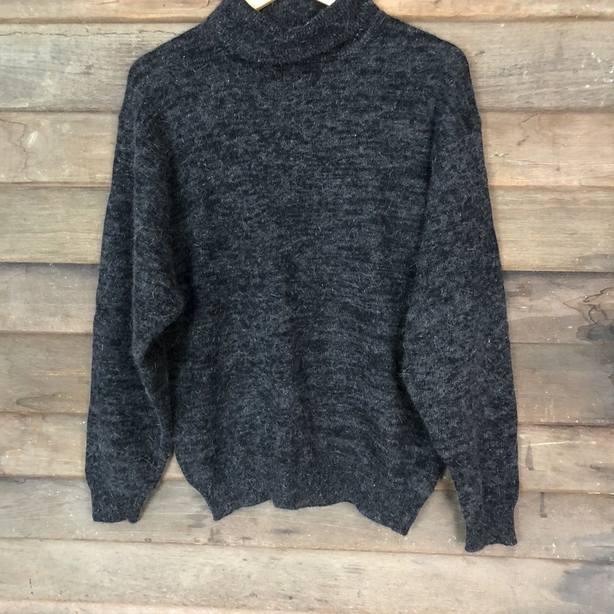 Vintage X-9 Black Shag Shaggy Fur Mohair Knitwear #5531 Size US L / EU 52-54 / 3 - 3 Thumbnail