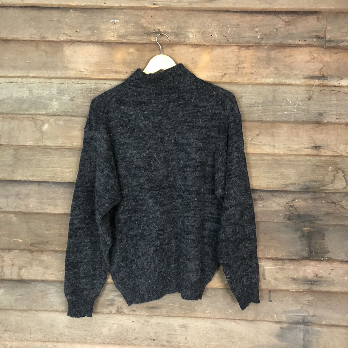 Vintage X-9 Black Shag Shaggy Fur Mohair Knitwear #5531 Size US L / EU 52-54 / 3 - 8 Thumbnail