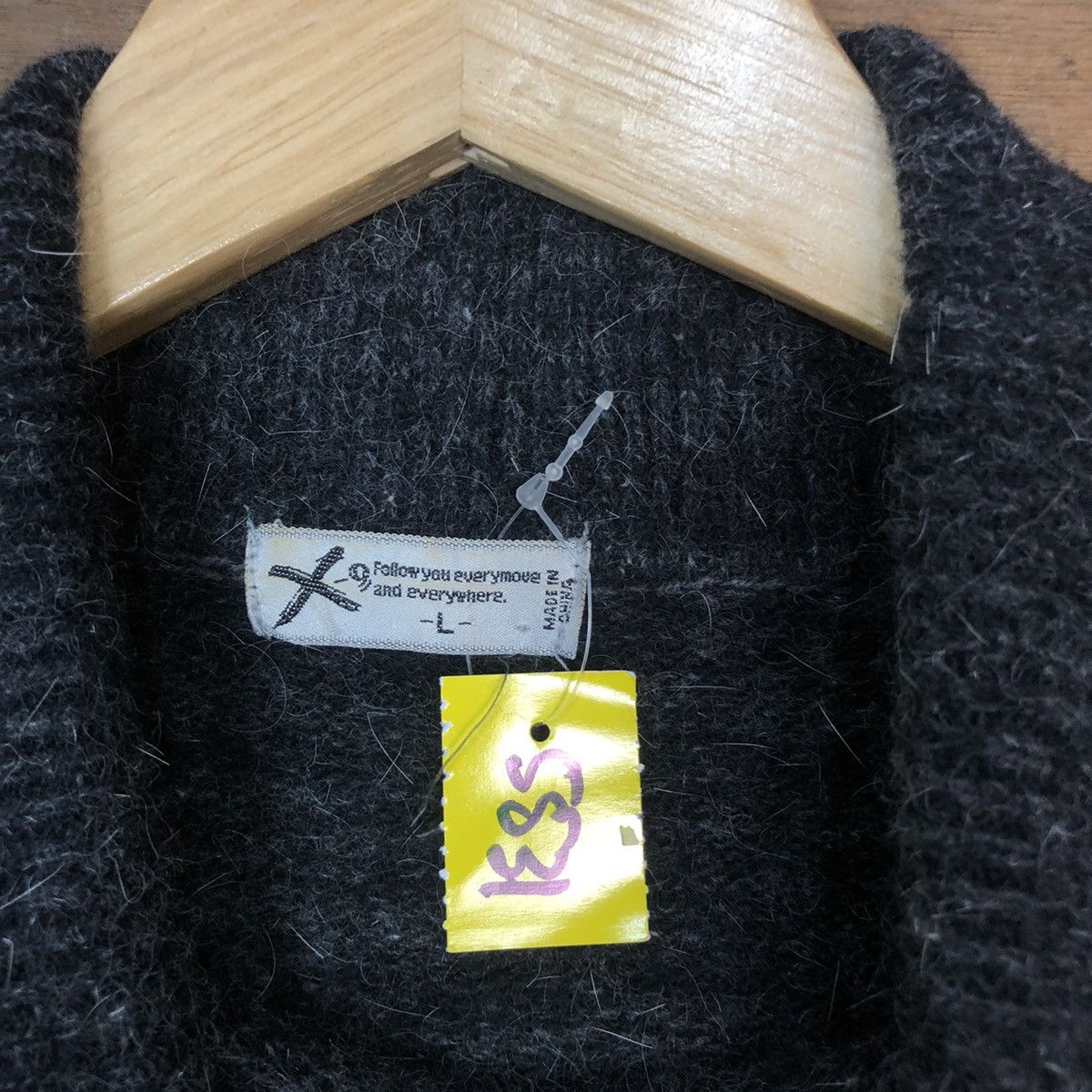 Vintage X-9 Black Shag Shaggy Fur Mohair Knitwear #5531 Size US L / EU 52-54 / 3 - 6 Thumbnail