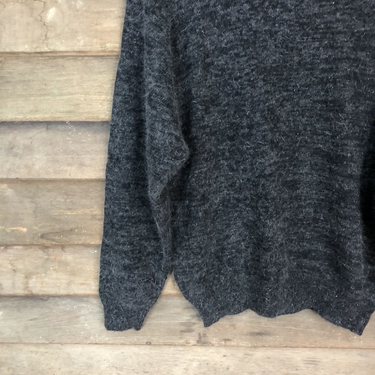 Vintage X-9 Black Shag Shaggy Fur Mohair Knitwear #5531 Size US L / EU 52-54 / 3 - 4 Thumbnail