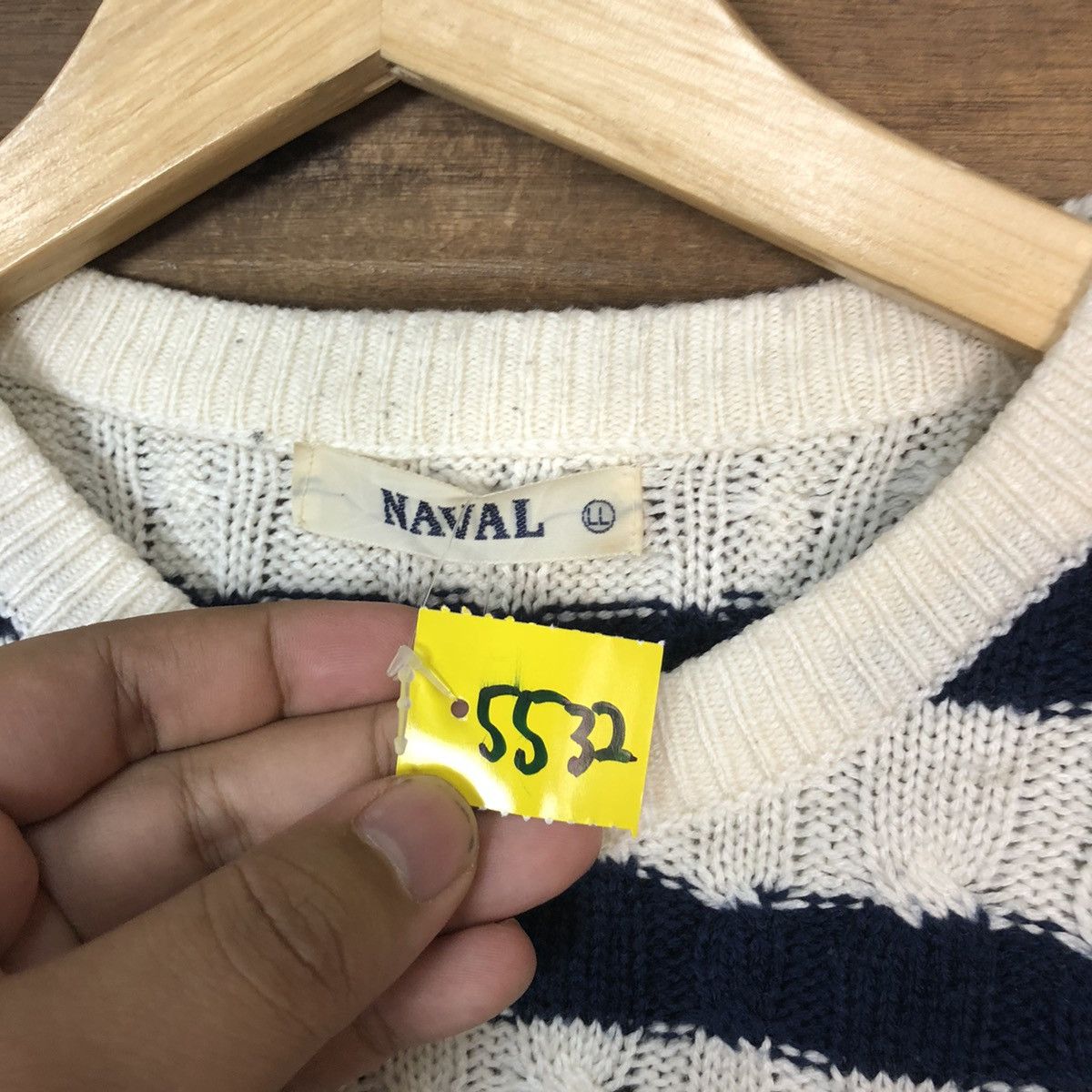 Homespun Knitwear × Japanese Brand × OVER THE STRiPES Naval White/Black Stripe Knitwear sweatshirt #5532 Size US L / EU 52-54 / 3 - 7 Thumbnail