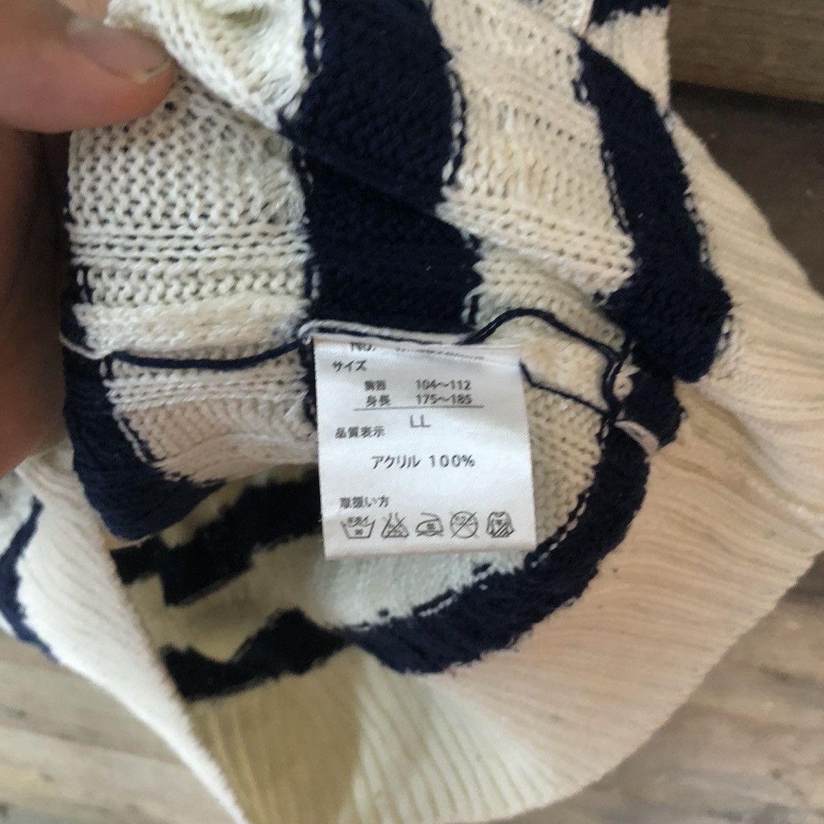 Homespun Knitwear × Japanese Brand × OVER THE STRiPES Naval White/Black Stripe Knitwear sweatshirt #5532 Size US L / EU 52-54 / 3 - 8 Thumbnail