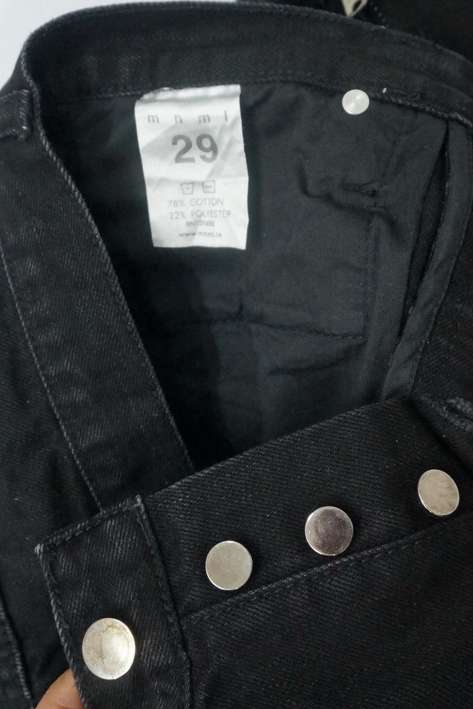 MNML 🔥 MNML Blown Knee Black Crash Denim Size US 29 - 18 Thumbnail