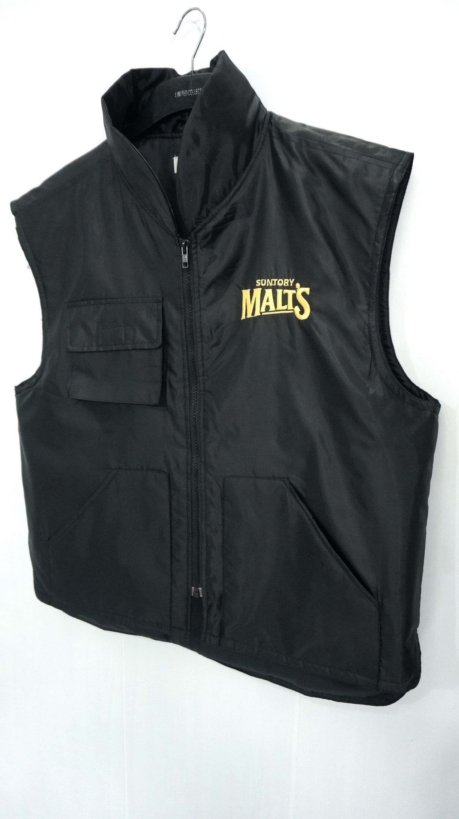 Japanese Brand SUNTORY Light Padded High Neck Black Nylon Vest Size US L / EU 52-54 / 3 - 2 Thumbnail