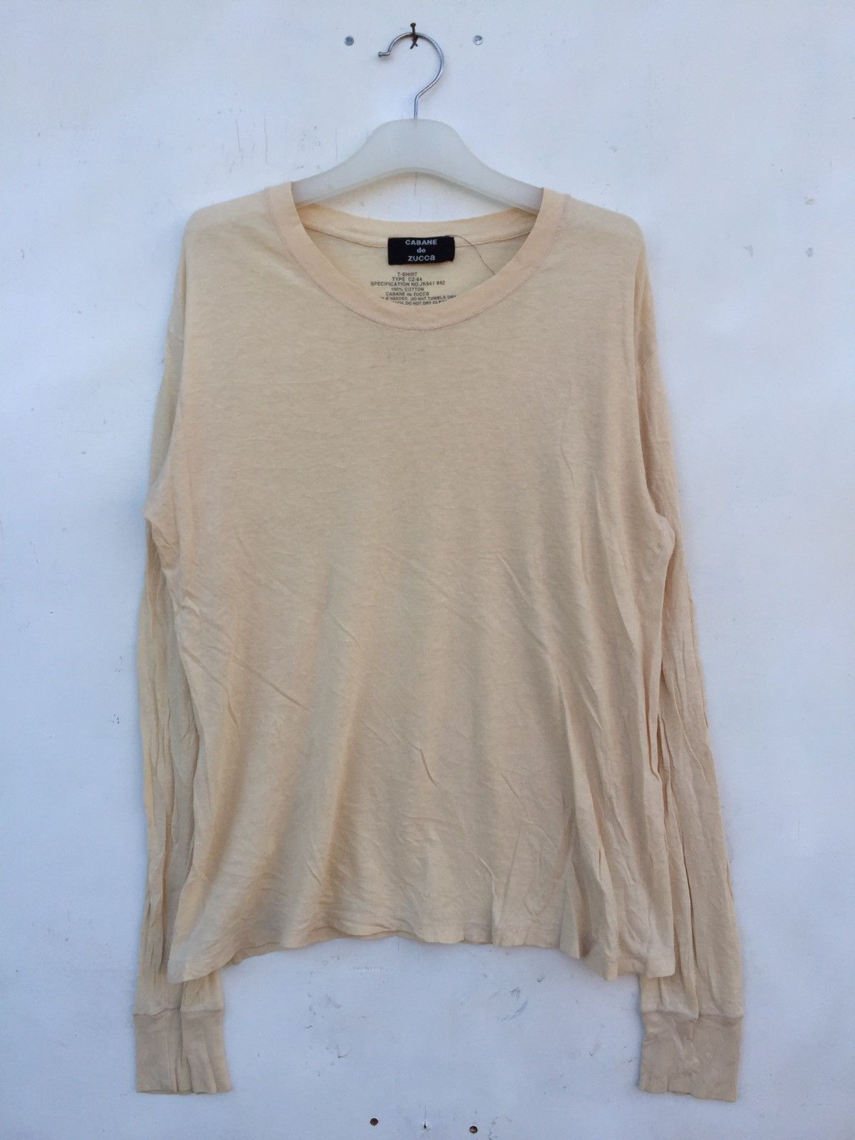 image of Cabane De Zucca Issey Miyake Long Sleeve in Cream, Men's (Size Large)