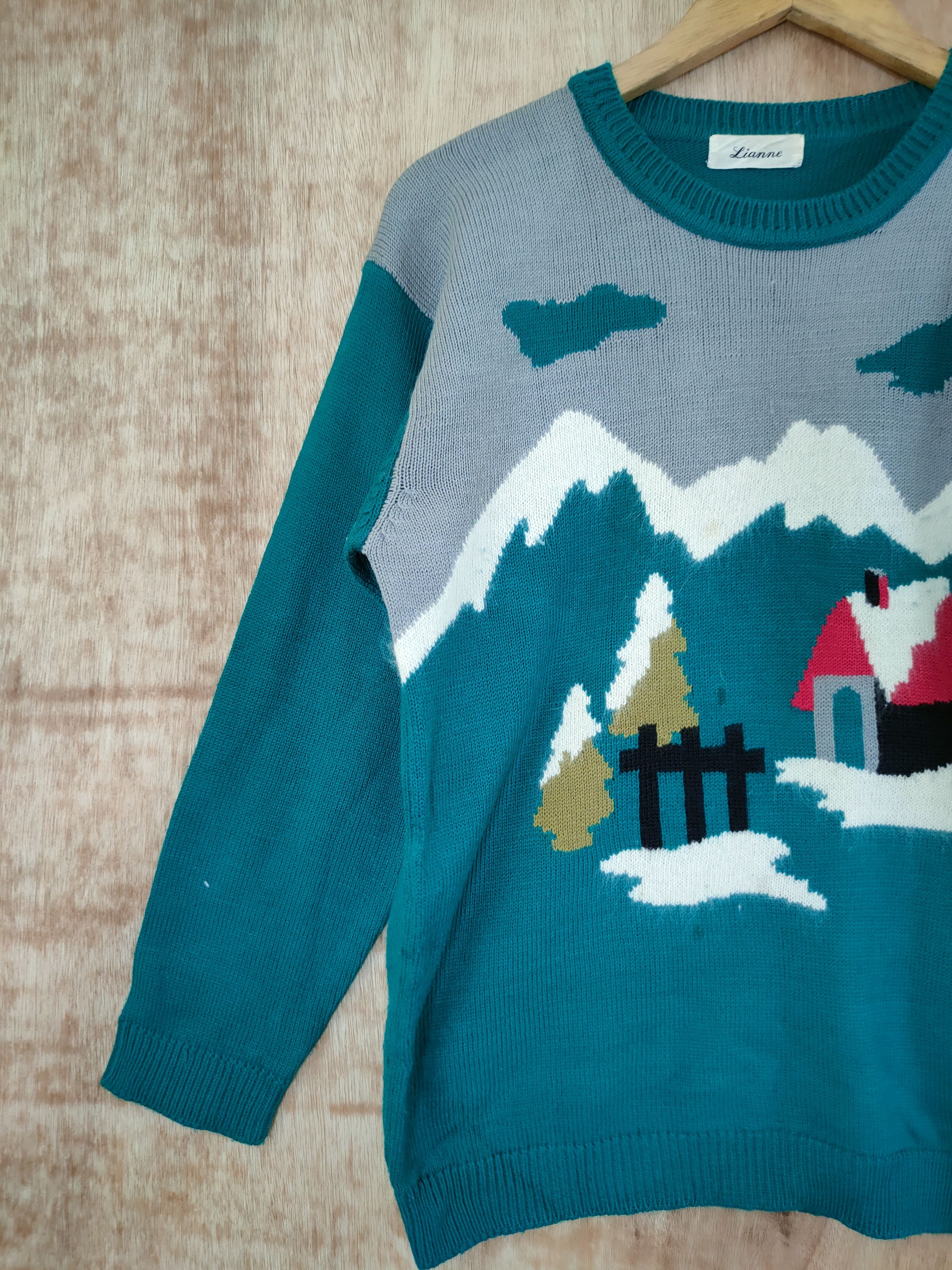 Aran Isles Knitwear × Japanese Brand Lianne art scenery winter aran isle knitwear #46-653 Size US S / EU 44-46 / 1 - 2 Thumbnail