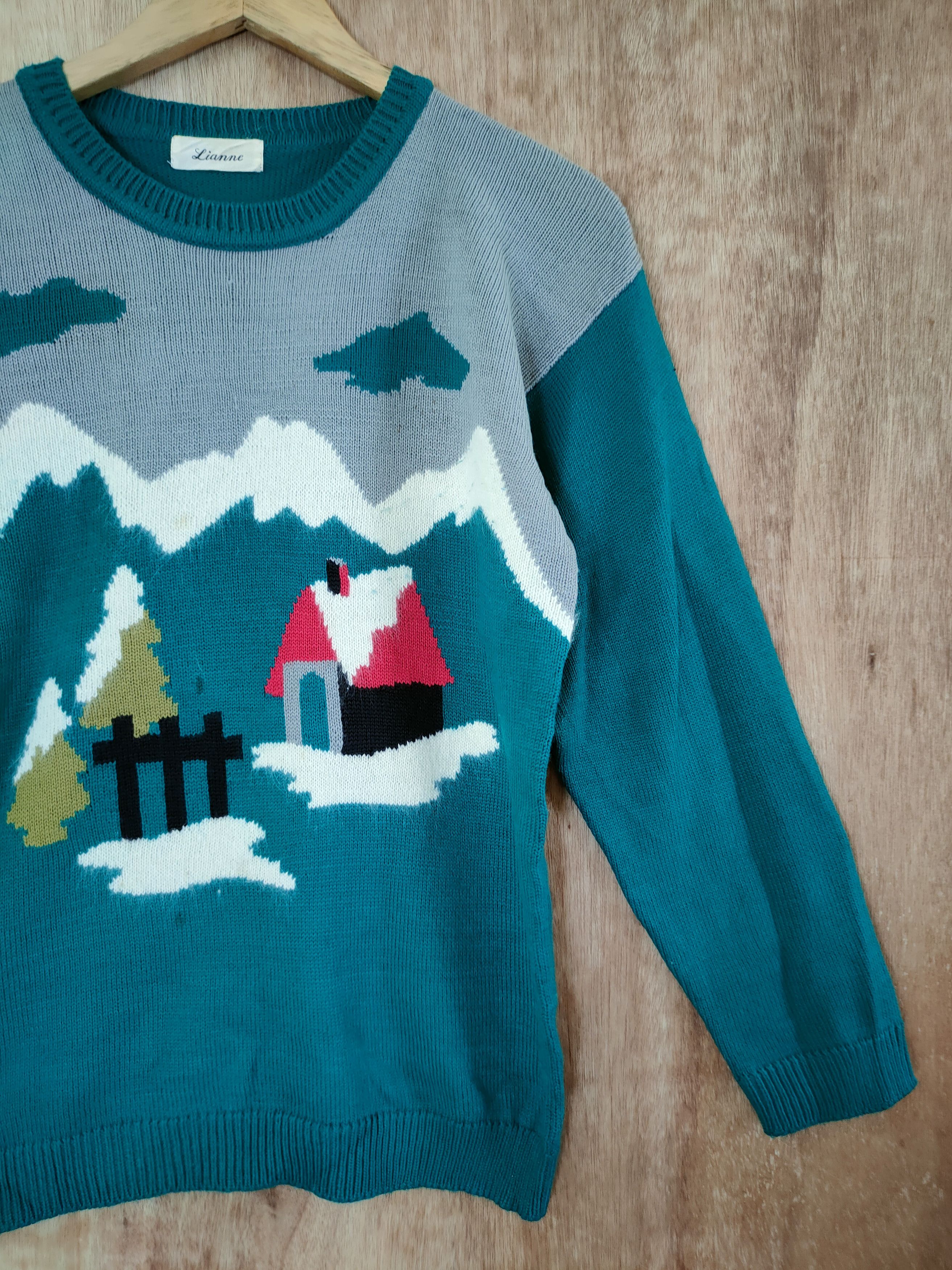 Aran Isles Knitwear × Japanese Brand Lianne art scenery winter aran isle knitwear #46-653 Size US S / EU 44-46 / 1 - 3 Thumbnail