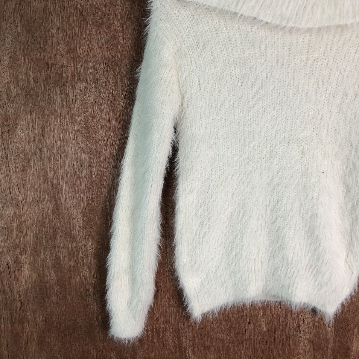 Japanese Brand Majestic Legon white Shag Shaggy Fur Mohair Knitwear #6509 Size M / US 6-8 / IT 42-44 - 10 Thumbnail