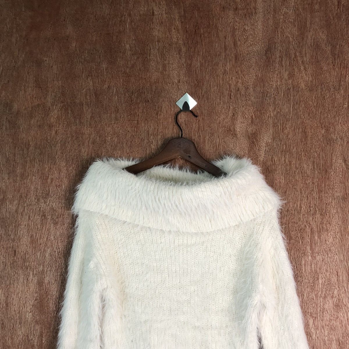 Japanese Brand Majestic Legon white Shag Shaggy Fur Mohair Knitwear #6509 Size M / US 6-8 / IT 42-44 - 2 Thumbnail