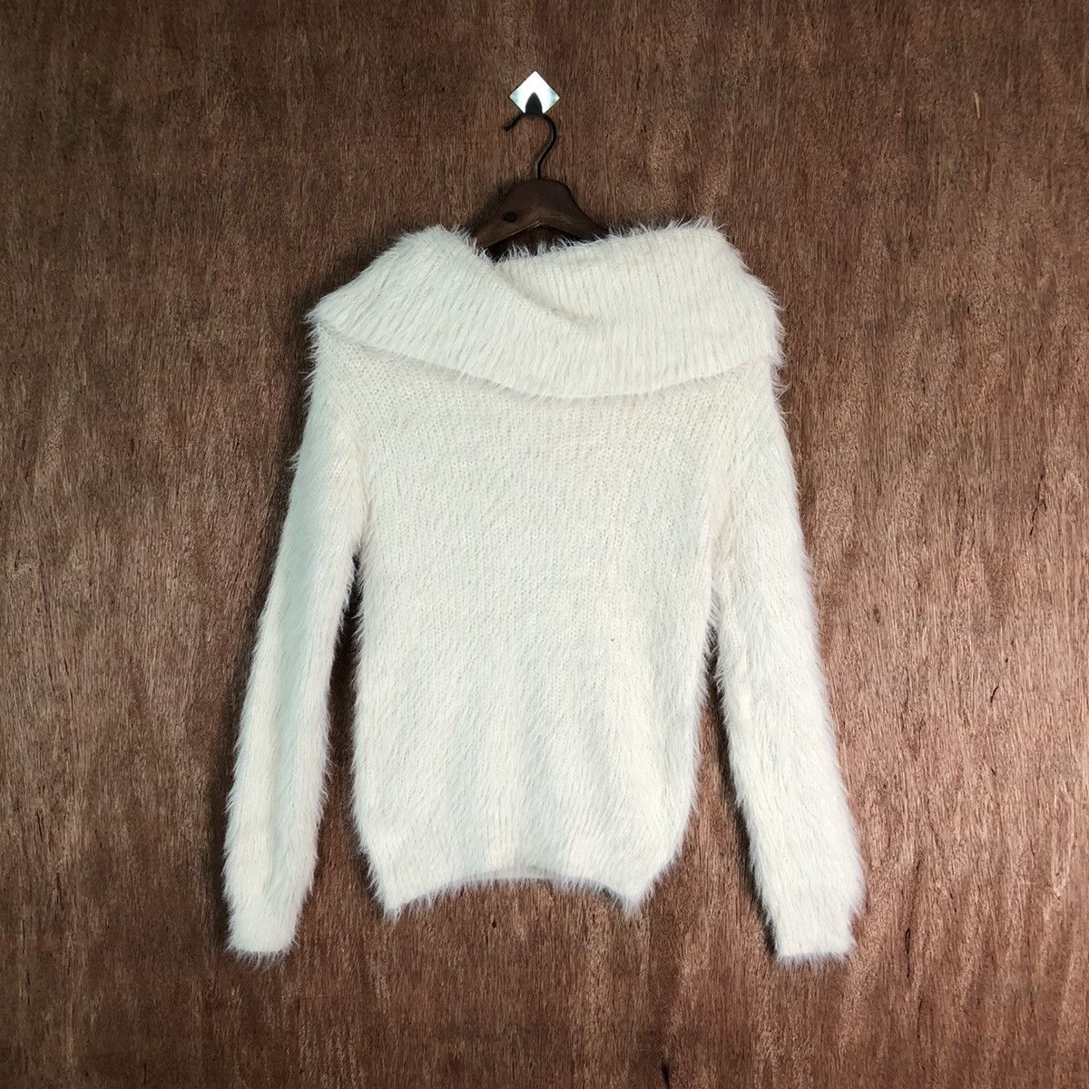 Japanese Brand Majestic Legon white Shag Shaggy Fur Mohair Knitwear #6509 Size M / US 6-8 / IT 42-44 - 9 Thumbnail