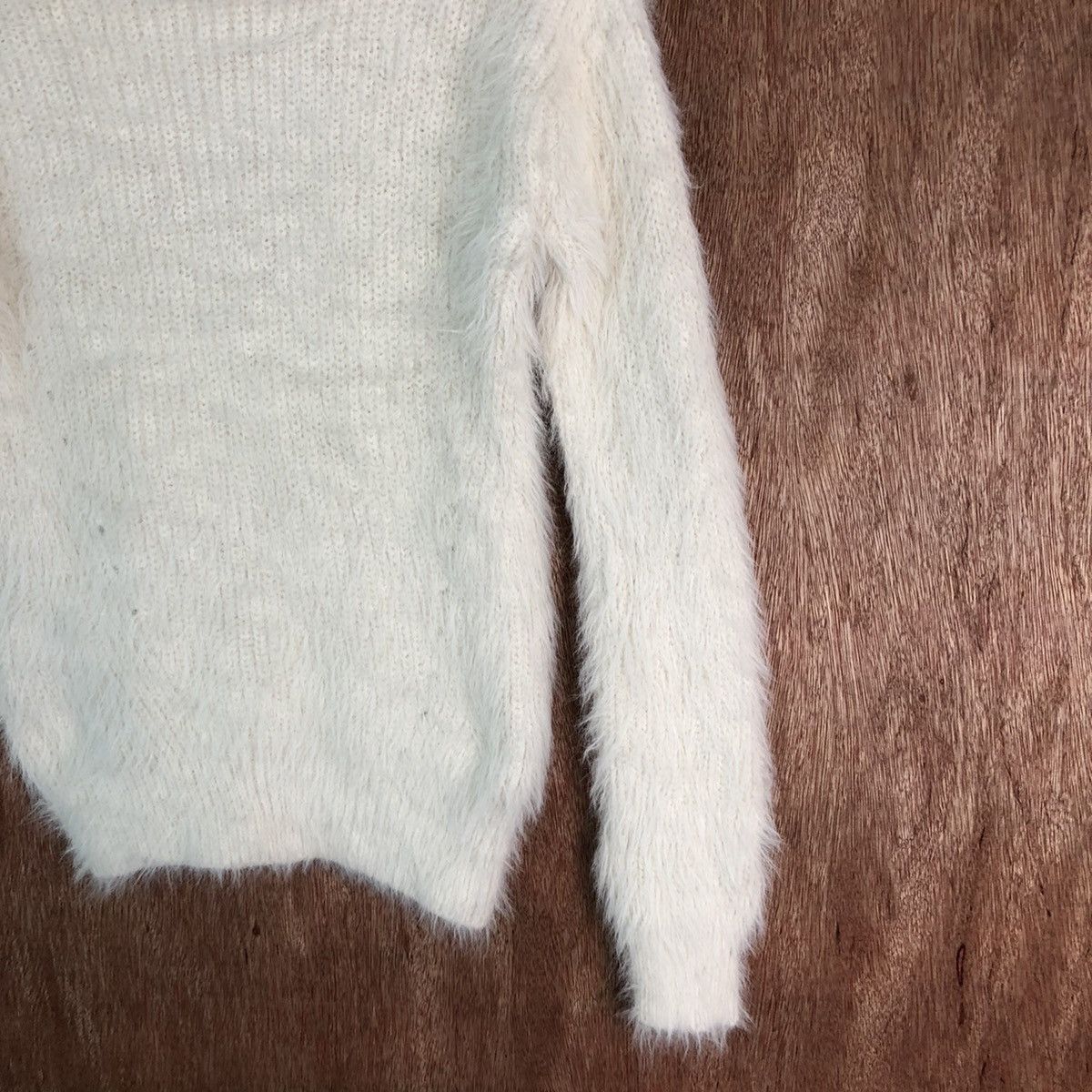Japanese Brand Majestic Legon white Shag Shaggy Fur Mohair Knitwear #6509 Size M / US 6-8 / IT 42-44 - 5 Thumbnail