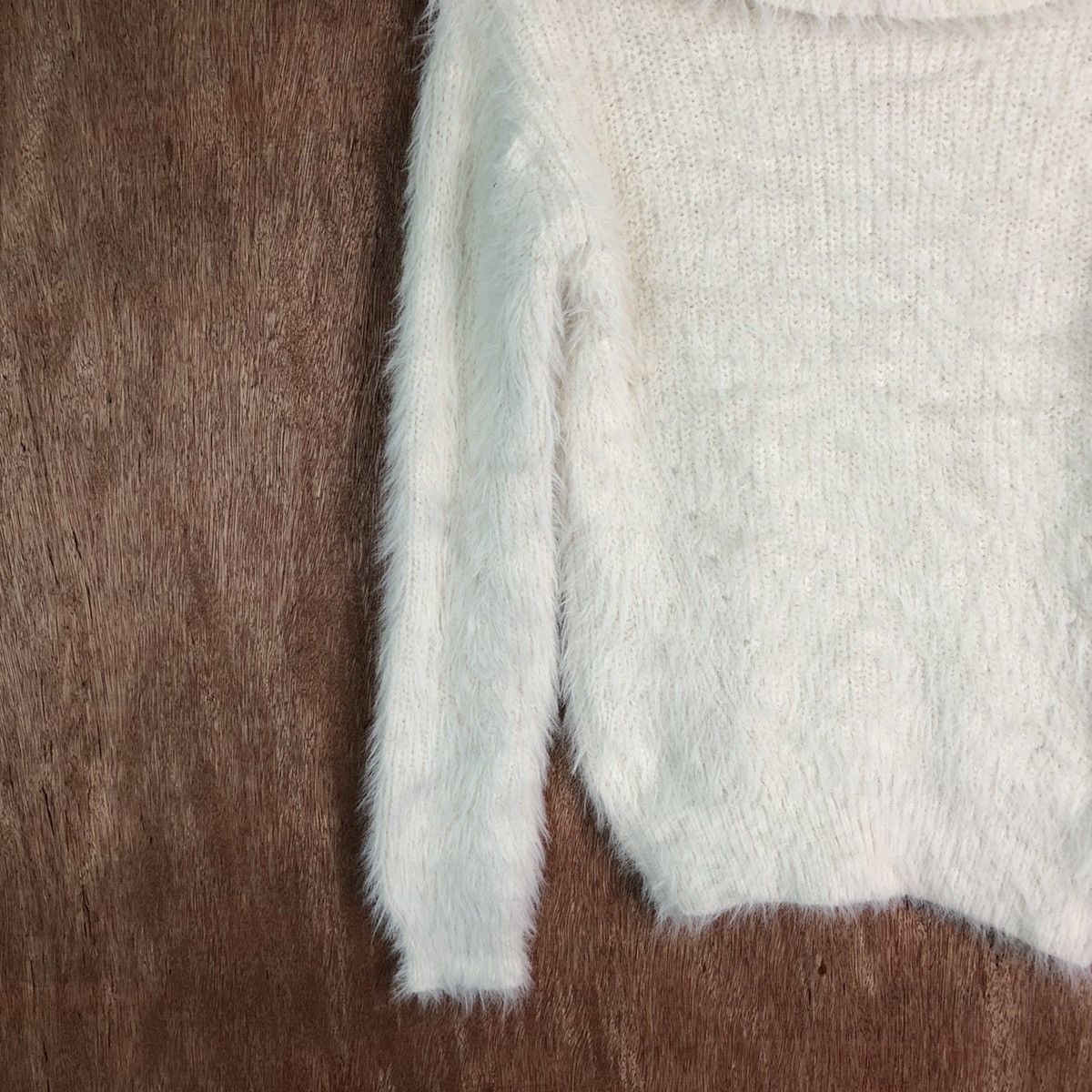 Japanese Brand Majestic Legon white Shag Shaggy Fur Mohair Knitwear #6509 Size M / US 6-8 / IT 42-44 - 4 Thumbnail