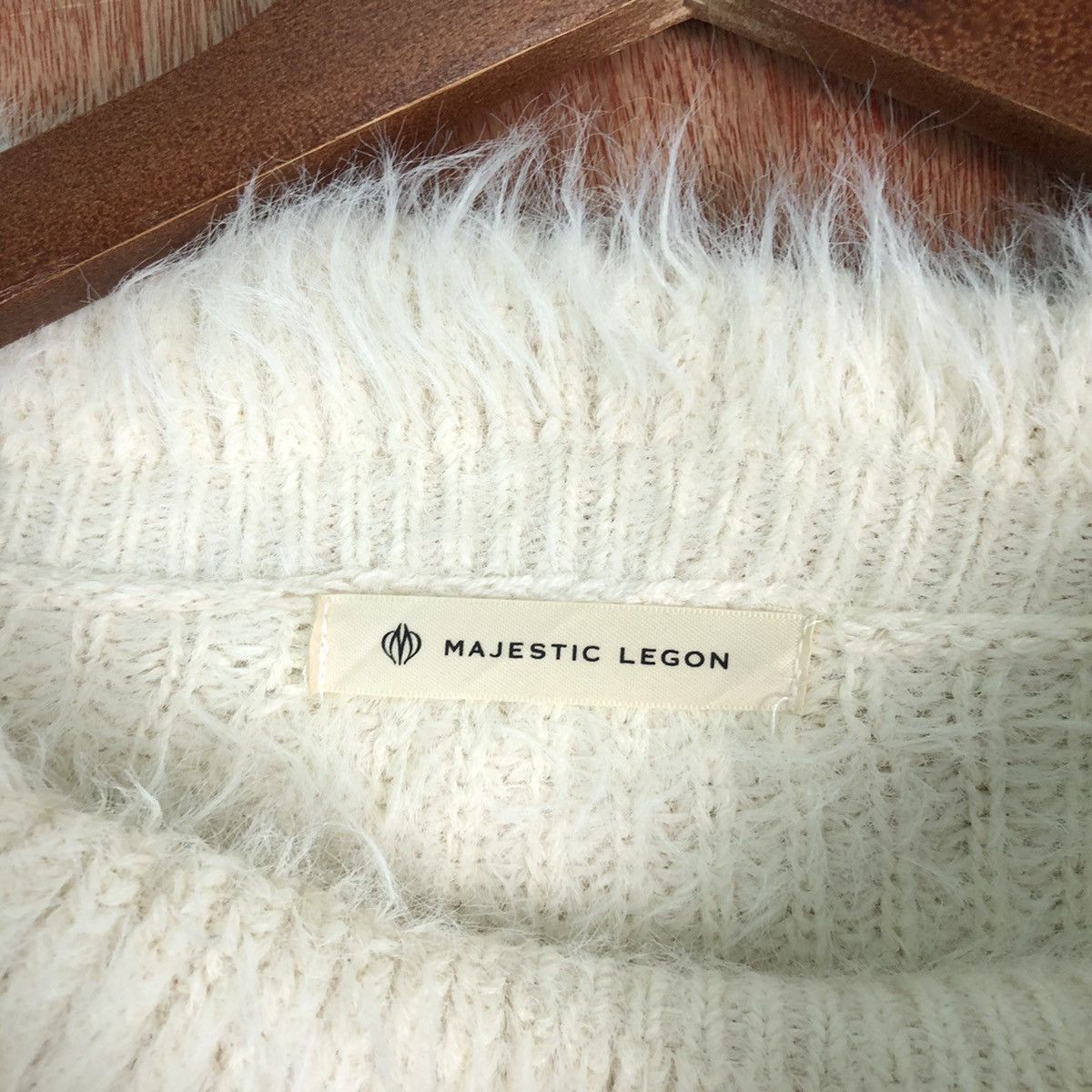 Japanese Brand Majestic Legon white Shag Shaggy Fur Mohair Knitwear #6509 Size M / US 6-8 / IT 42-44 - 7 Thumbnail