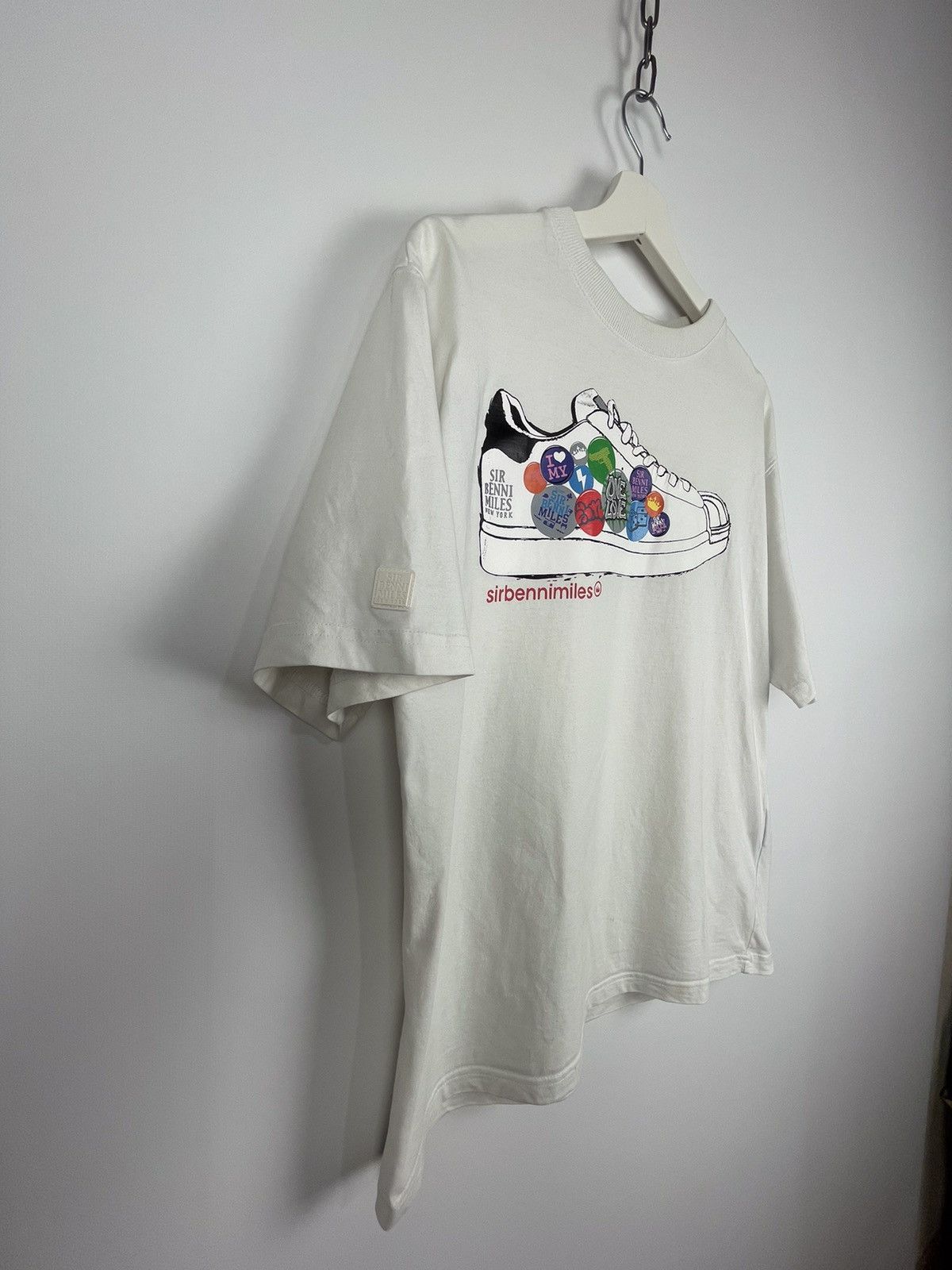 Japanese Brand Vintage SIR BENNI MILES New York White Printed Shoes Tee Size US M / EU 48-50 / 2 - 6 Thumbnail