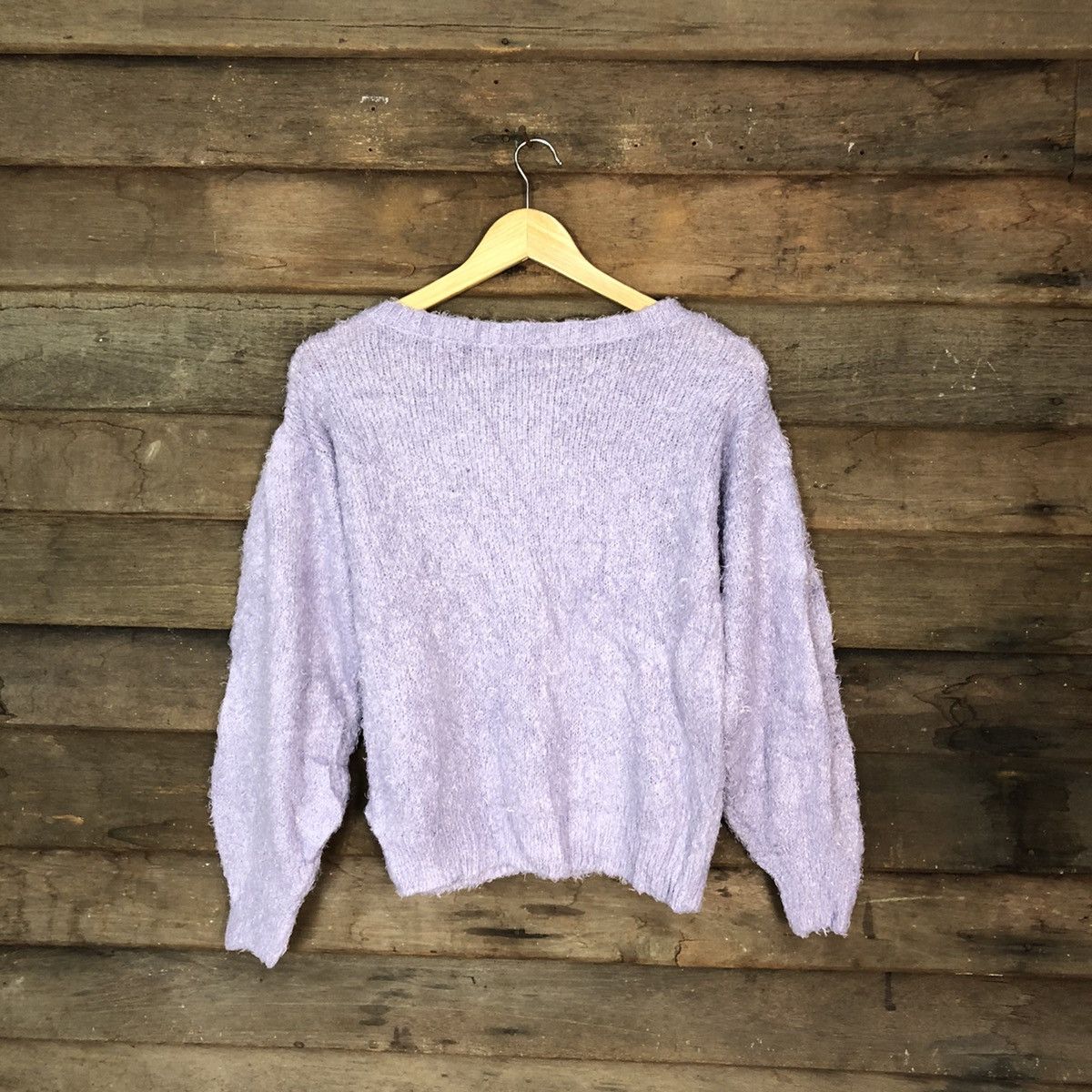 Homespun Knitwear × Japanese Brand × Vintage Gu Purple Shag Shaggy Fur Mohair Knitwear #6997 Size S / US 4 / IT 40 - 9 Thumbnail