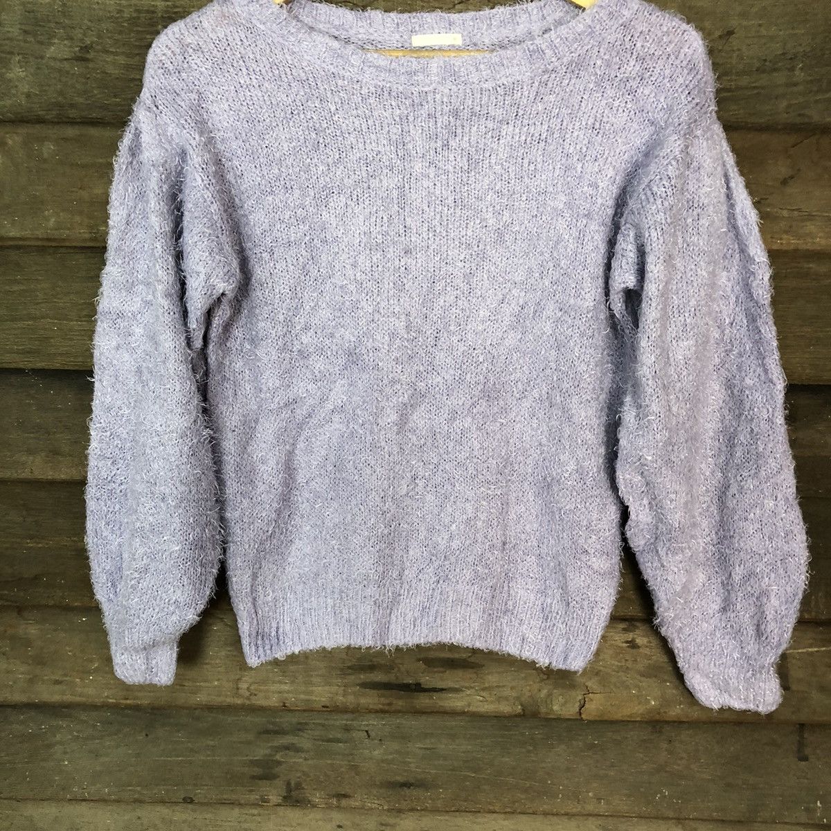 Homespun Knitwear × Japanese Brand × Vintage Gu Purple Shag Shaggy Fur Mohair Knitwear #6997 Size S / US 4 / IT 40 - 3 Thumbnail