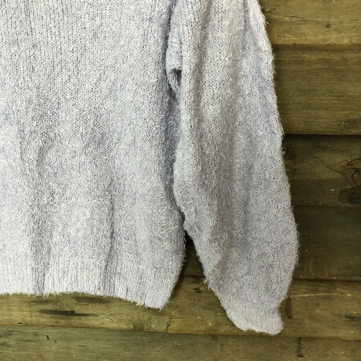 Homespun Knitwear × Japanese Brand × Vintage Gu Purple Shag Shaggy Fur Mohair Knitwear #6997 Size S / US 4 / IT 40 - 5 Thumbnail