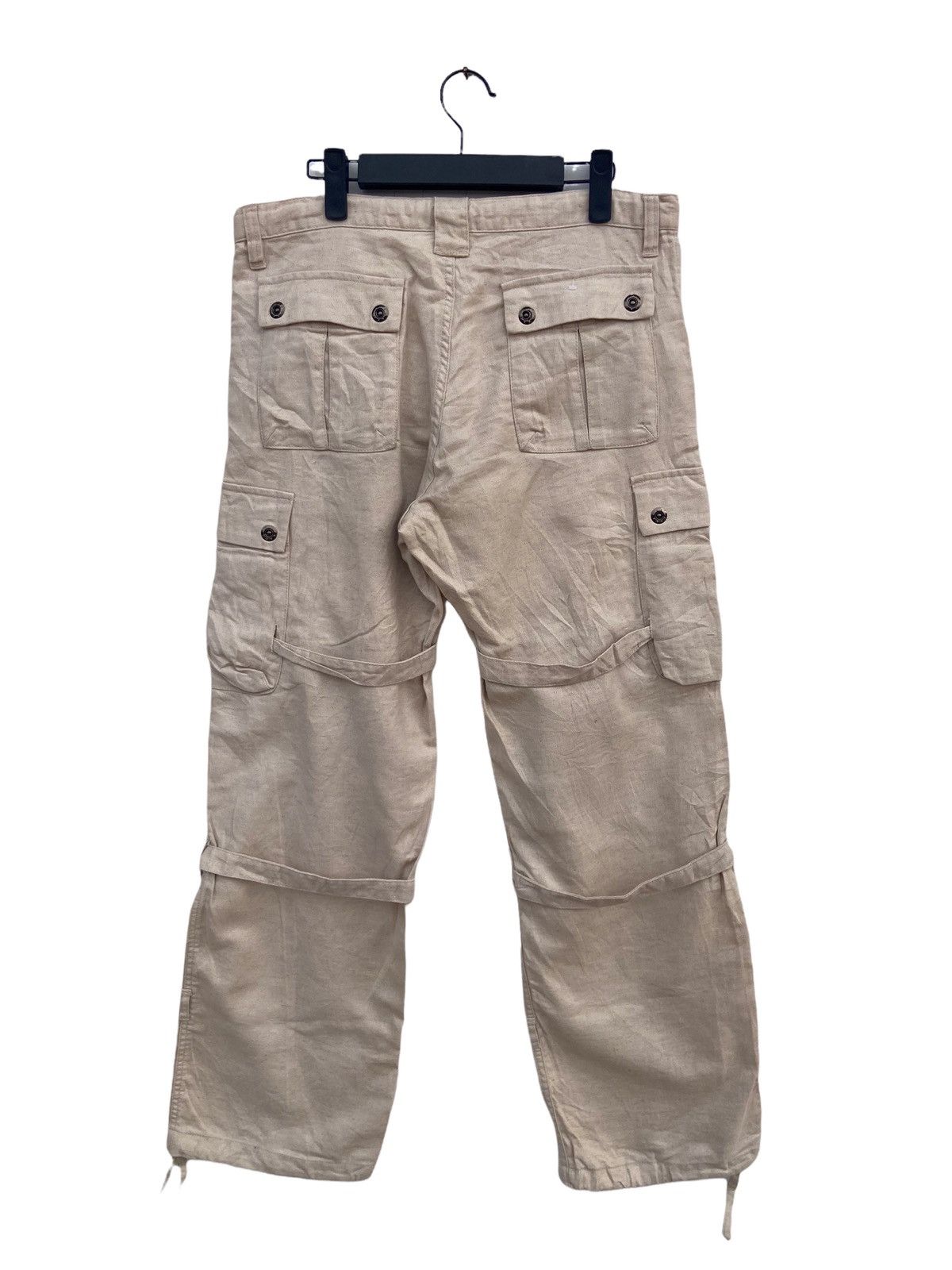 Designer JUNMEN DRAWSTRING LINENBLEND KARGO PANT Size US 34 / EU 50 - 3 Thumbnail