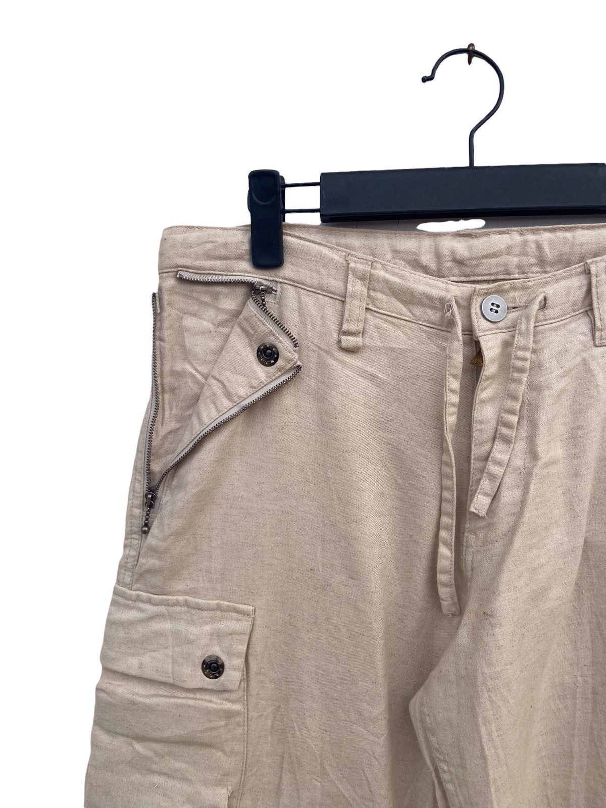 Designer JUNMEN DRAWSTRING LINENBLEND KARGO PANT Size US 34 / EU 50 - 5 Thumbnail