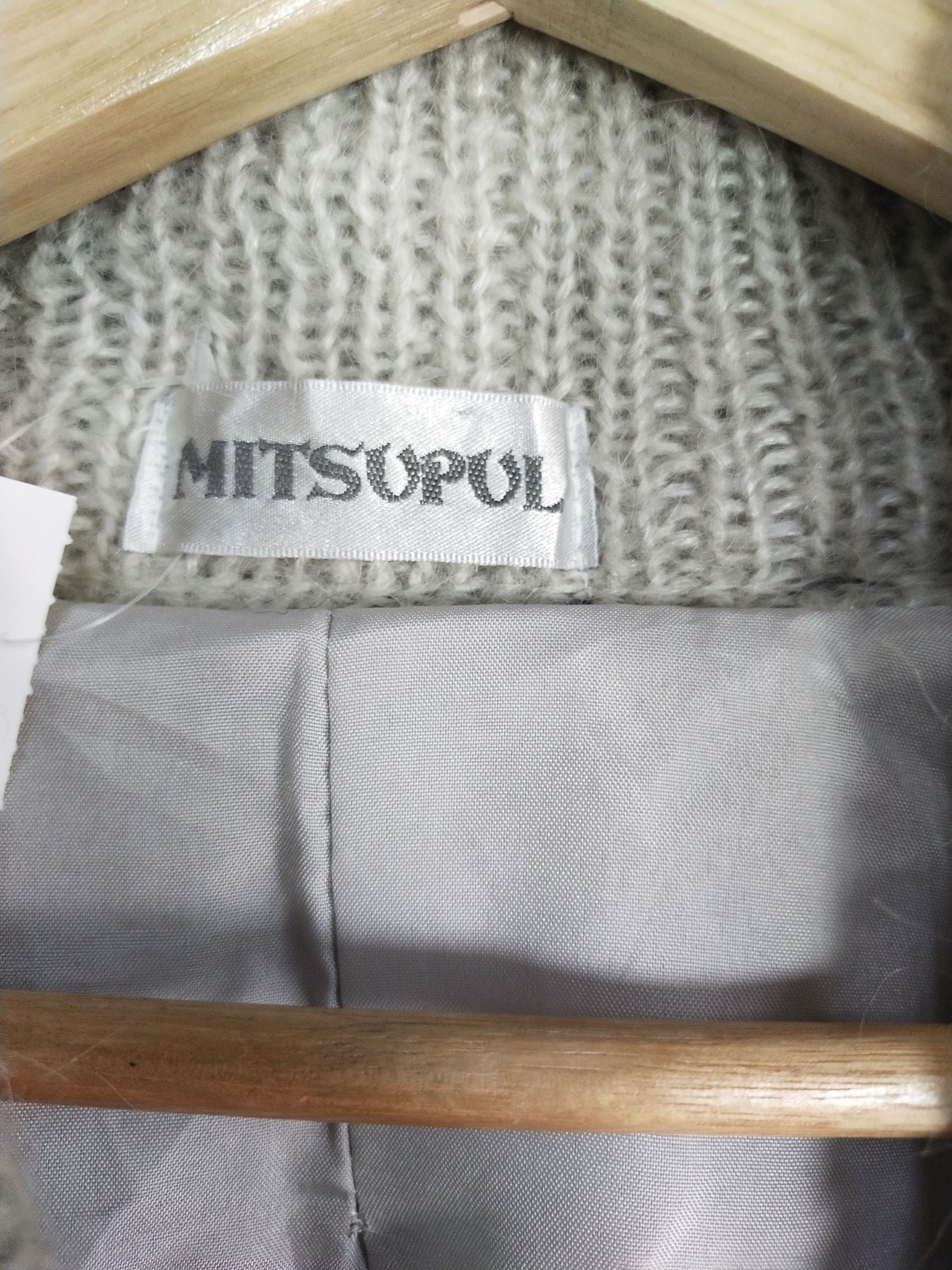 Vintage Mitsupul japan gray cardigan cable knitwear #S063 Size US XL / EU 56 / 4 - 9 Thumbnail