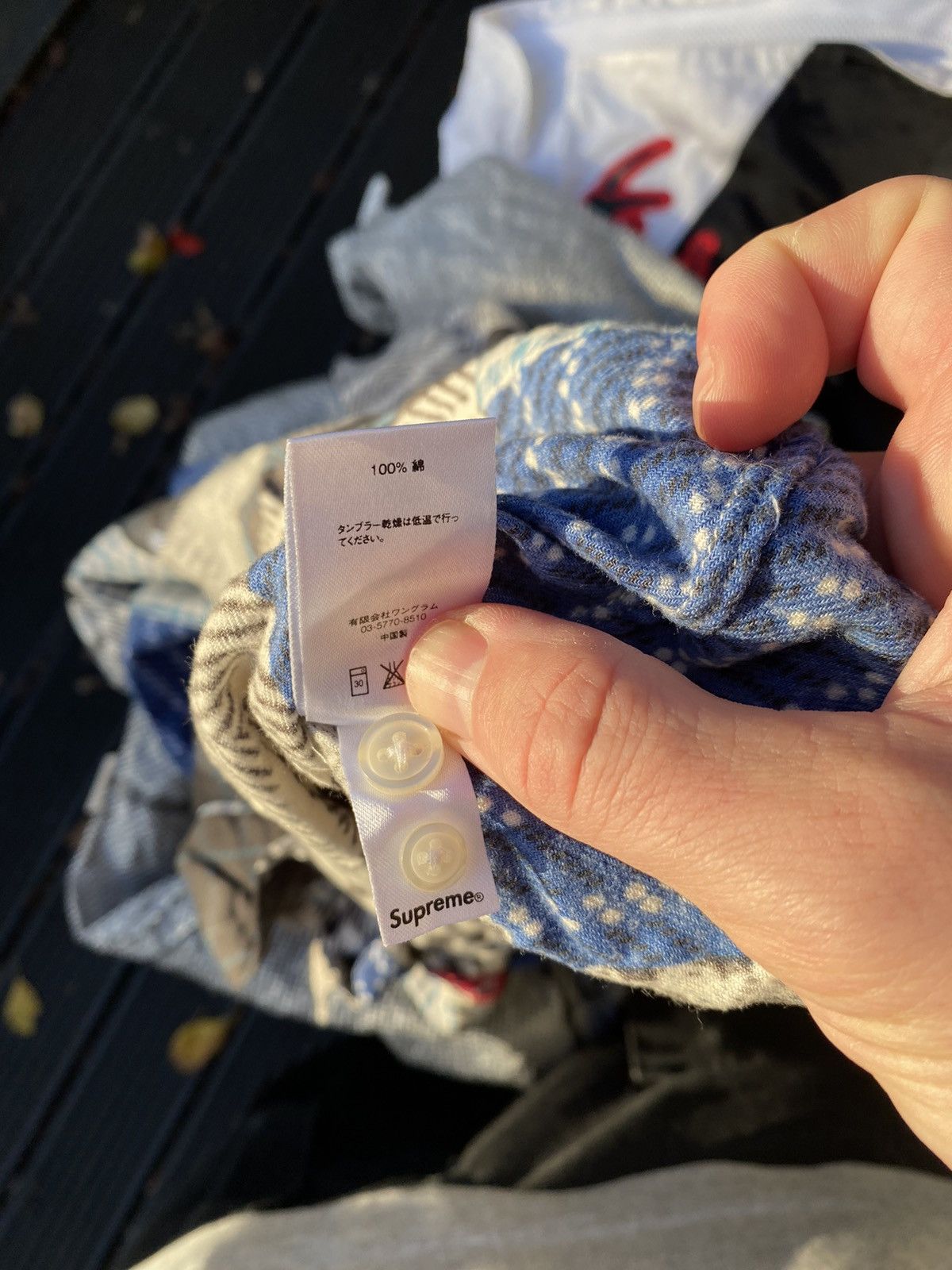 Supreme FW15 Supreme Printed Patchwork Flannel Shirt, Navy, Size L Size US L / EU 52-54 / 3 - 6 Thumbnail