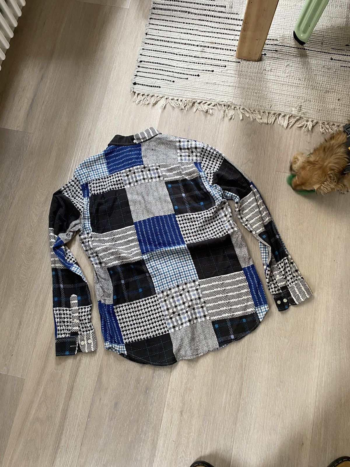 Supreme FW15 Supreme Printed Patchwork Flannel Shirt, Navy, Size L Size US L / EU 52-54 / 3 - 2 Thumbnail