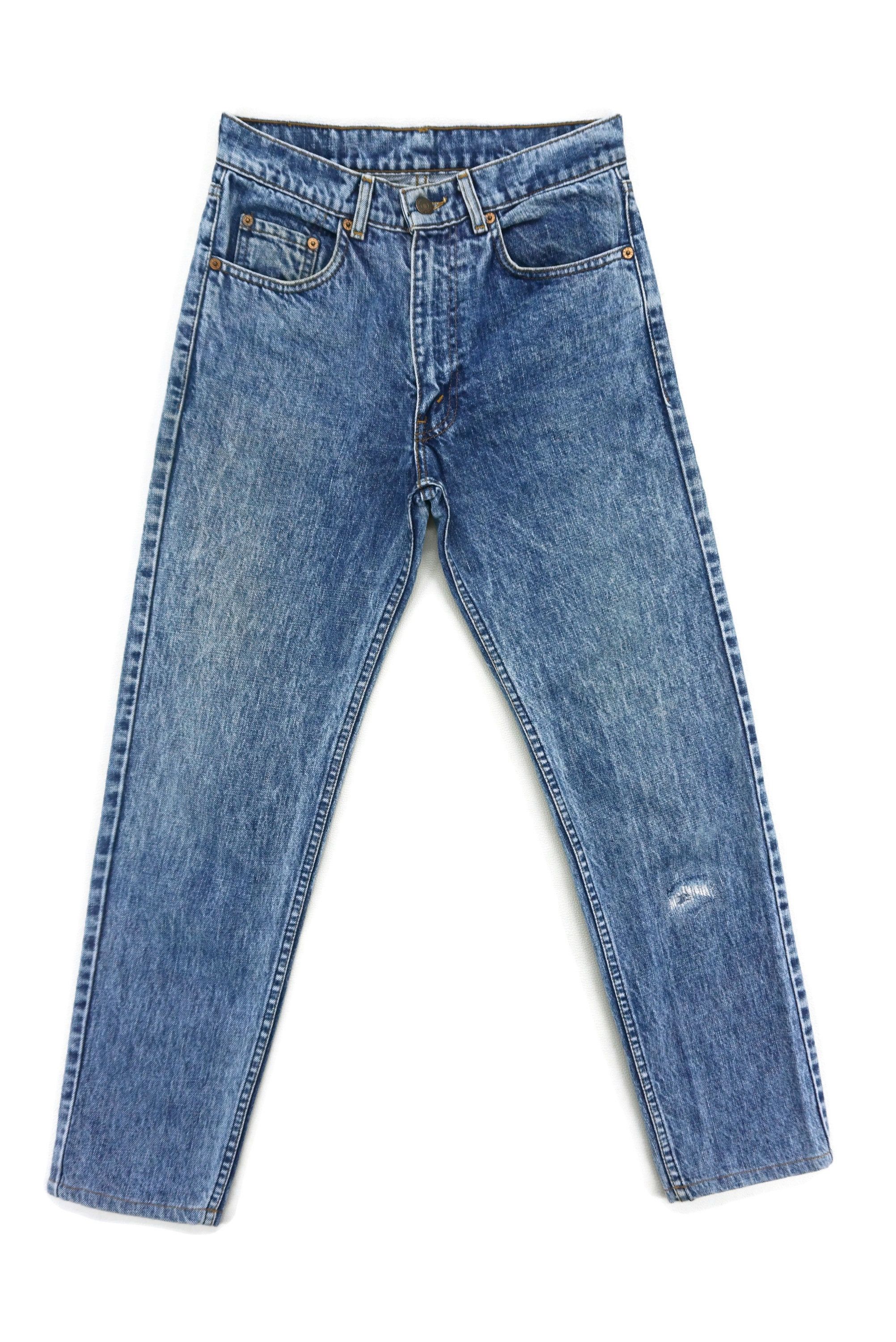 image of Levis x Rodeo High Rise Jeans 90's 603 Slim Fit Distressed Pants in Blue, Men's (Size 28)
