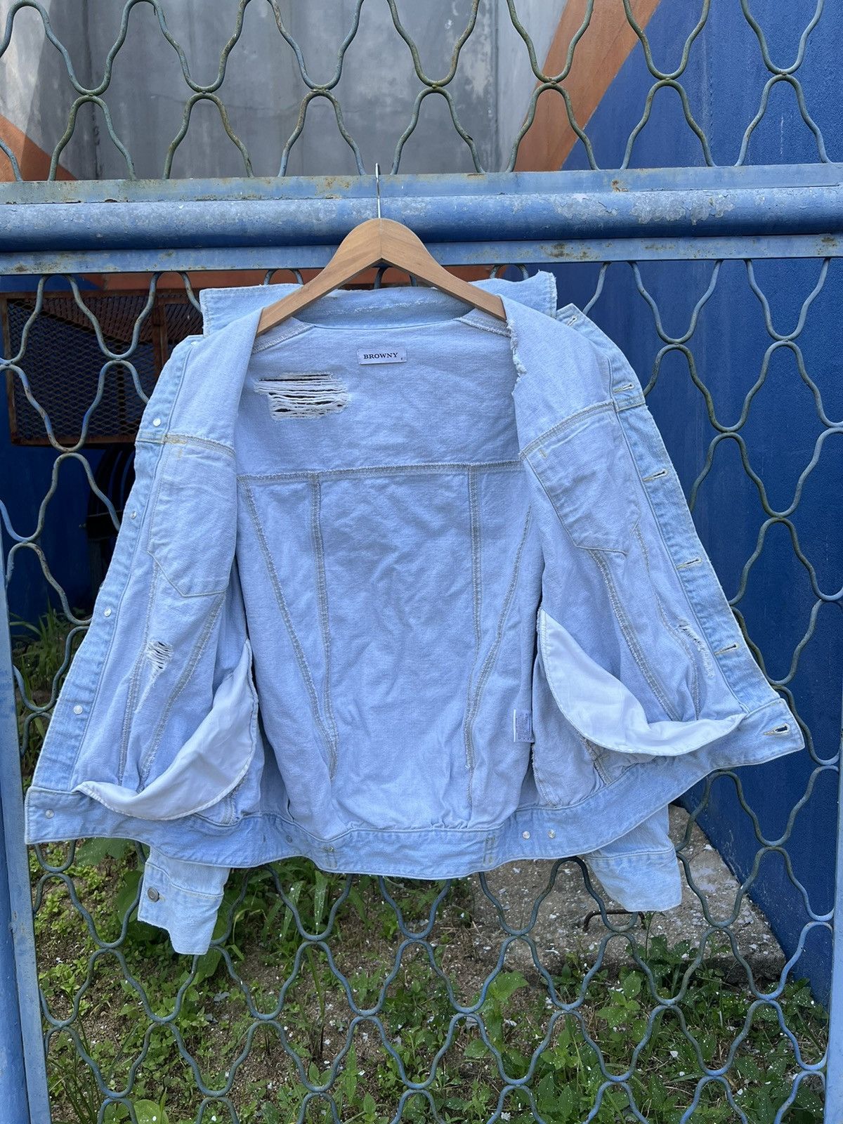 Japanese Brand × Vintage Vintage Browny Distressed Denim Jaket Size US L / EU 52-54 / 3 - 2 Thumbnail
