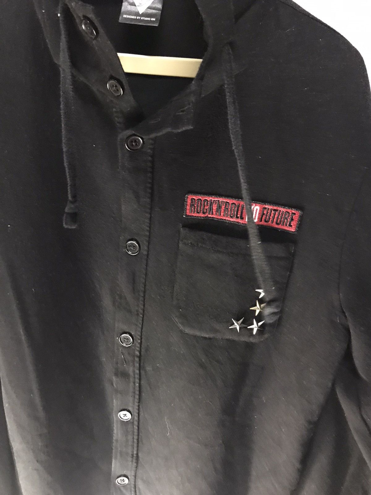Band Tees × Japanese Brand Rock N roll by studio 696 button up with hoodie Size US L / EU 52-54 / 3 - 5 Thumbnail