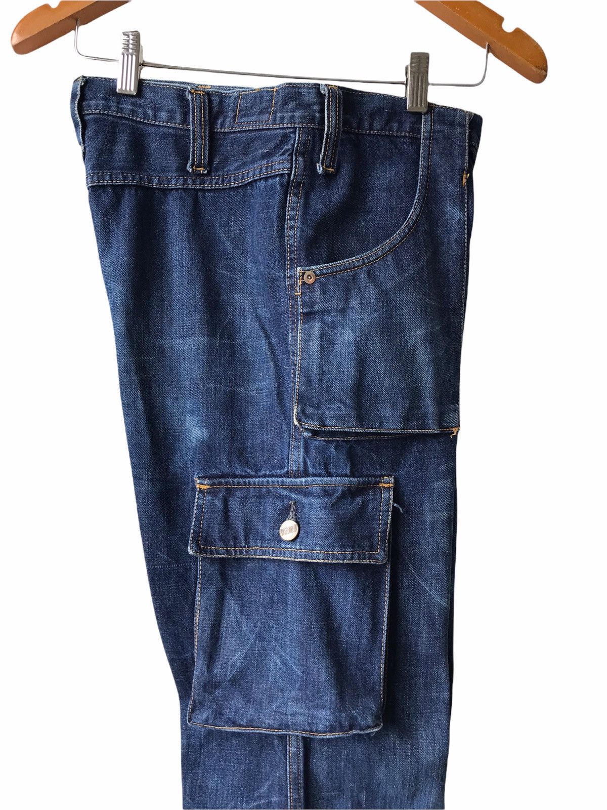 Vintage WELDGIN Blue Cargo Denim Jeans Size US 30 / EU 46 - 3 Thumbnail