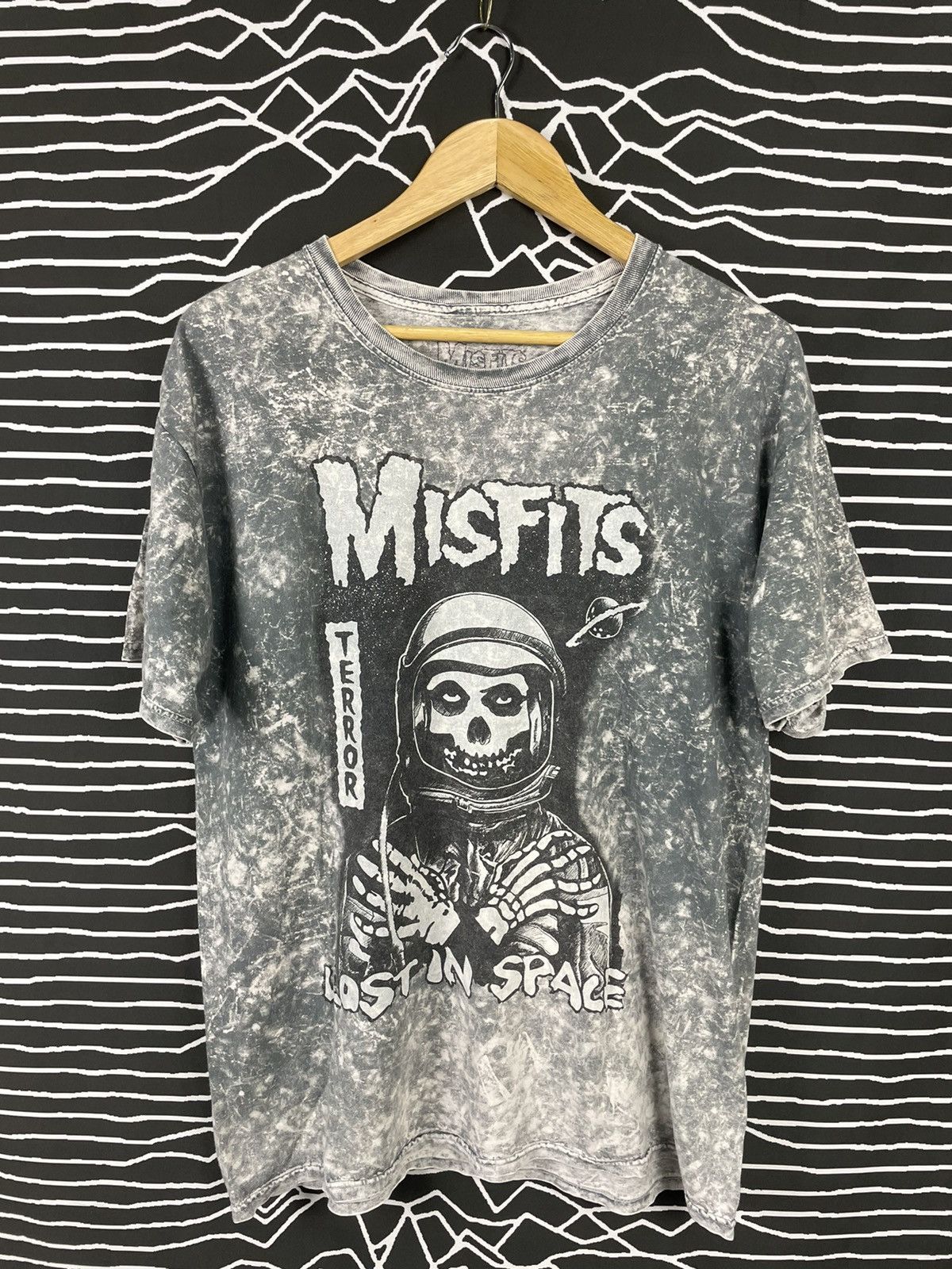 image of Band Tees x Misfits Acid Wash Band Tee in Acid Wash Black, Men's (Size Medium)