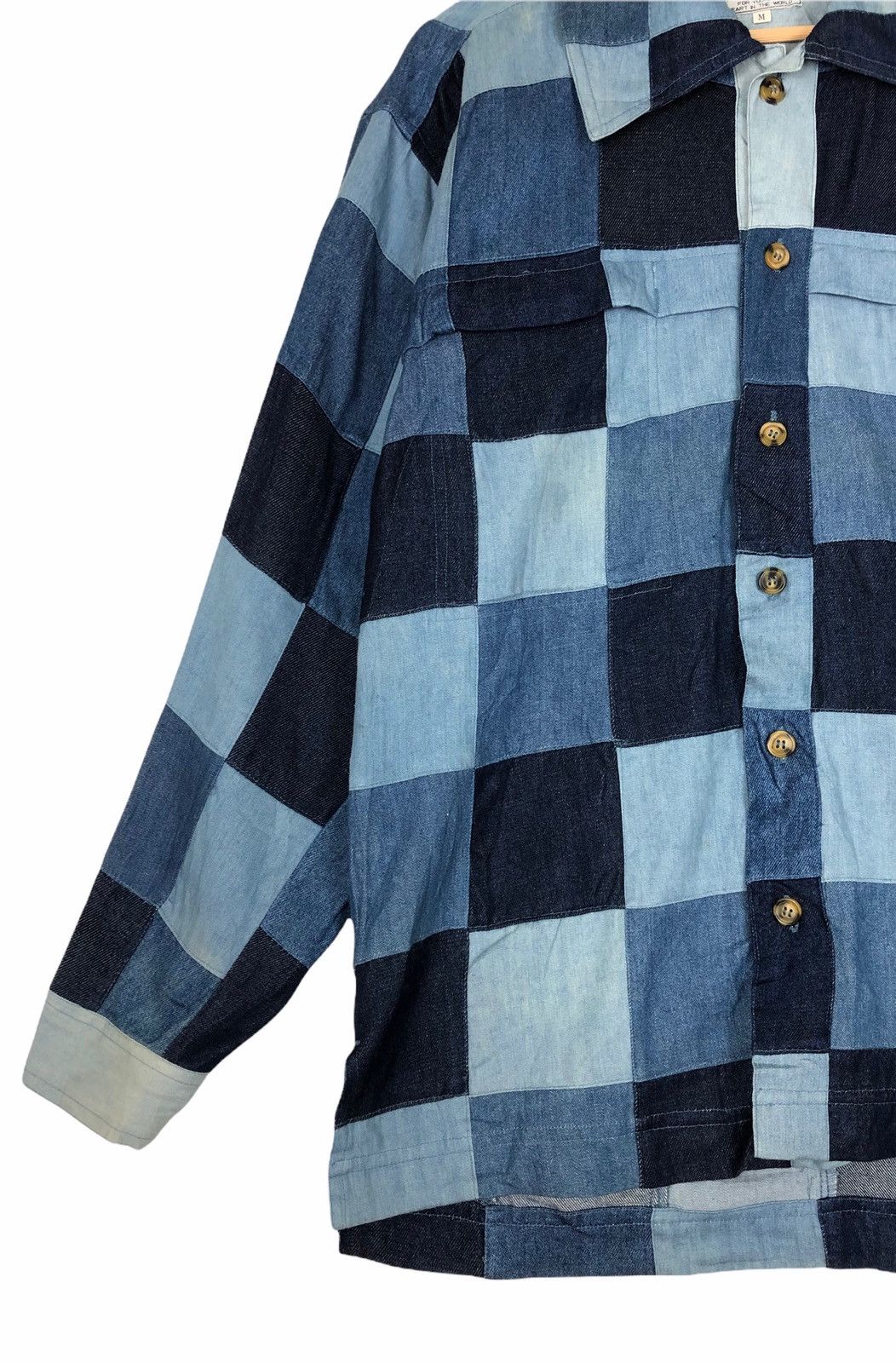 Japanese Brand Japan Brand A.T.LTD Patchwork Jeans Button Ups Like Kapital Size US L / EU 52-54 / 3 - 5 Thumbnail