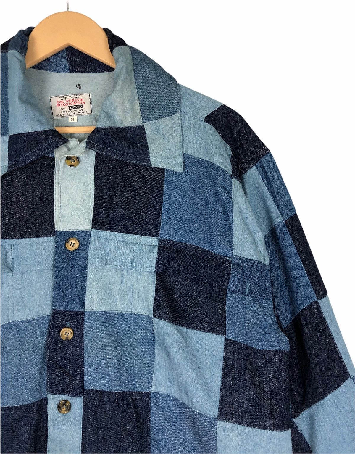 Japanese Brand Japan Brand A.T.LTD Patchwork Jeans Button Ups Like Kapital Size US L / EU 52-54 / 3 - 10 Thumbnail