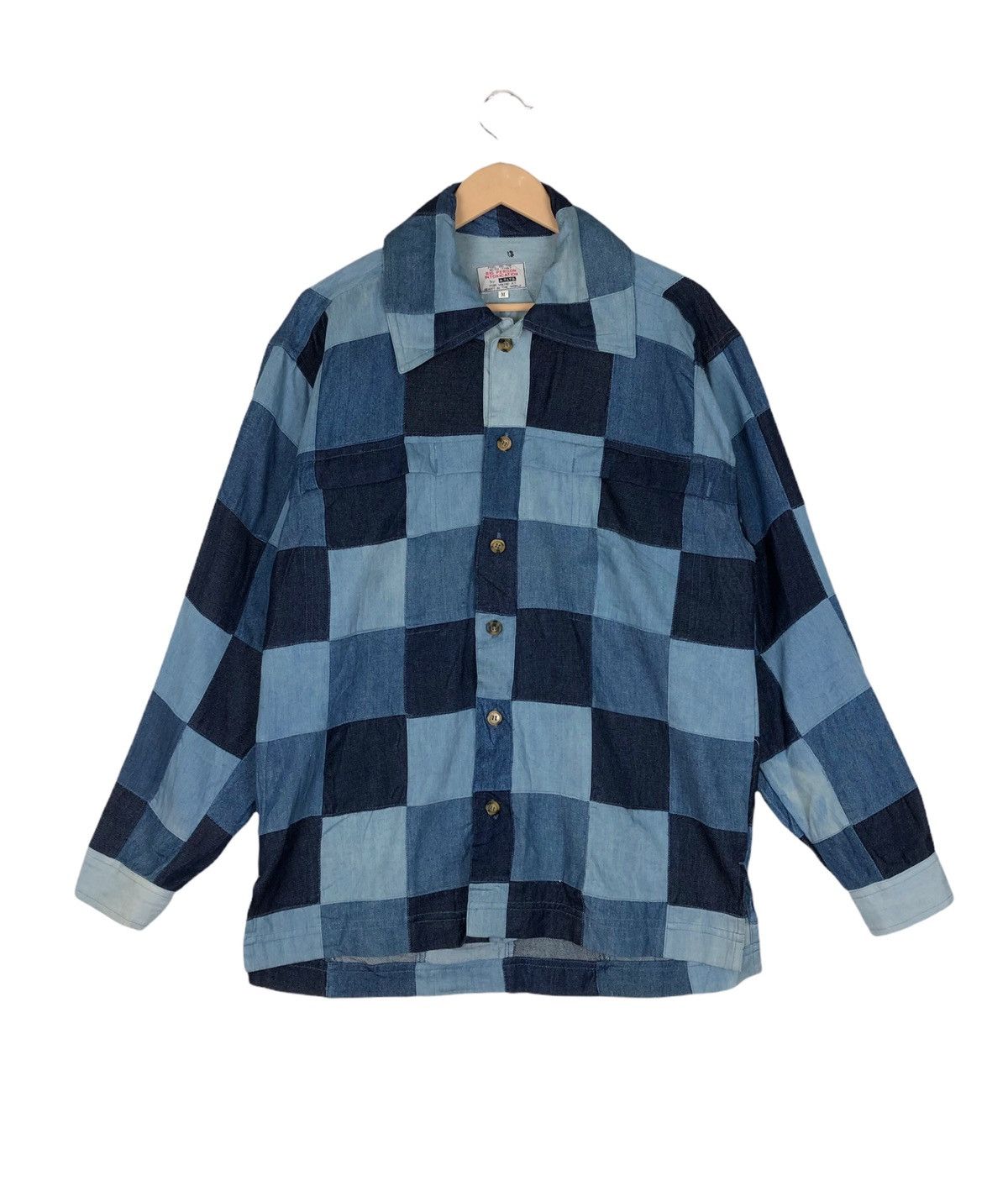 Japanese Brand Japan Brand A.T.LTD Patchwork Jeans Button Ups Like Kapital Size US L / EU 52-54 / 3 - 1 Thumbnail