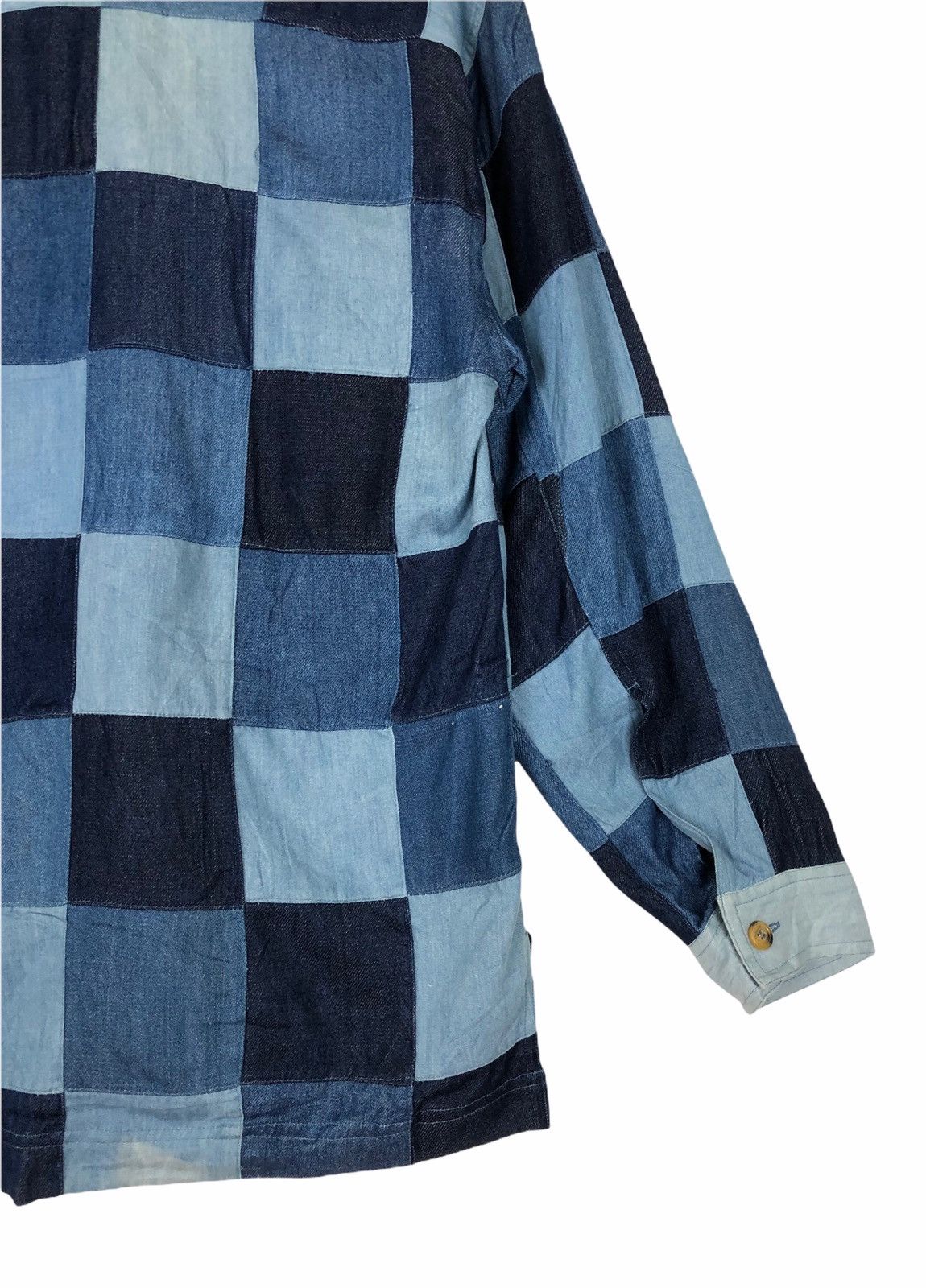 Japanese Brand Japan Brand A.T.LTD Patchwork Jeans Button Ups Like Kapital Size US L / EU 52-54 / 3 - 9 Thumbnail