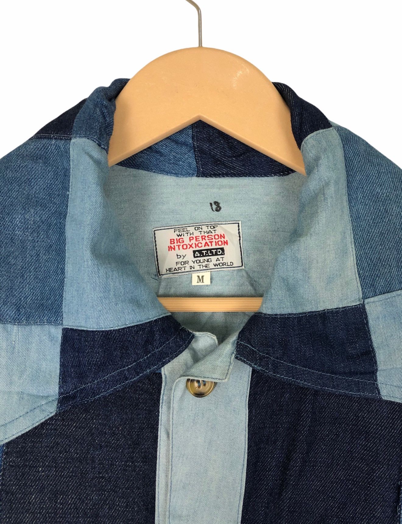 Japanese Brand Japan Brand A.T.LTD Patchwork Jeans Button Ups Like Kapital Size US L / EU 52-54 / 3 - 11 Thumbnail