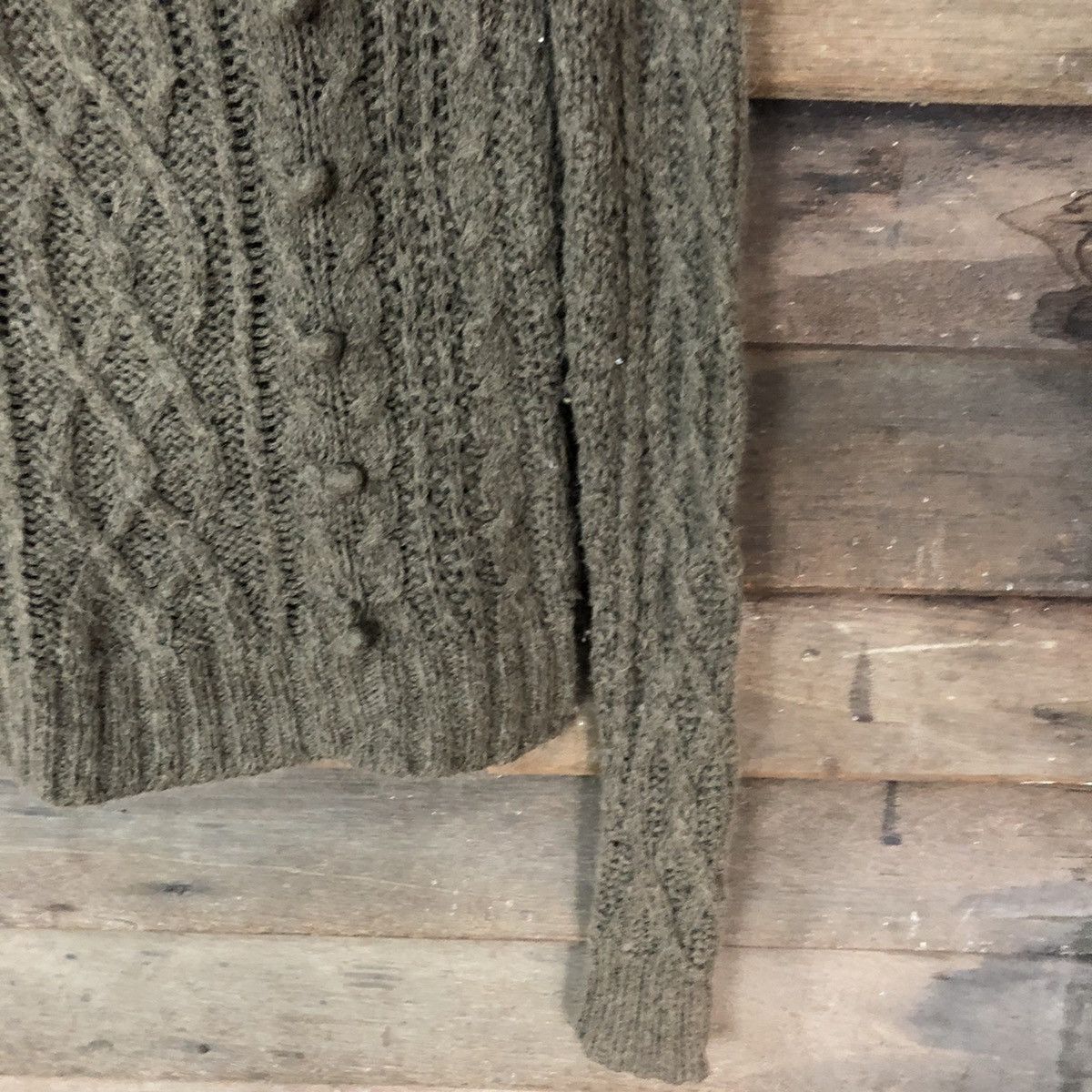 Aran Isles Knitwear × Jil Stuart Jil Stuart Grey cable aran isle Knitwear sweatshirt #5016 Size M / US 6-8 / IT 42-44 - 5 Thumbnail