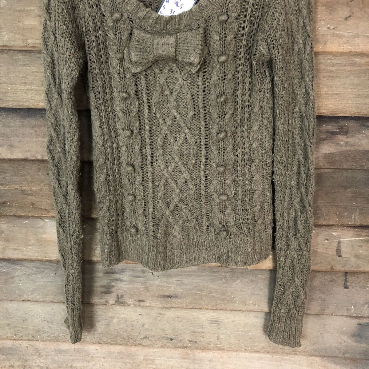 Aran Isles Knitwear × Jil Stuart Jil Stuart Grey cable aran isle Knitwear sweatshirt #5016 Size M / US 6-8 / IT 42-44 - 3 Thumbnail