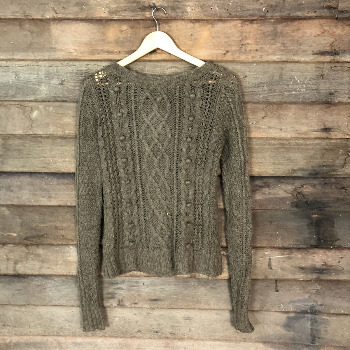 Aran Isles Knitwear × Jil Stuart Jil Stuart Grey cable aran isle Knitwear sweatshirt #5016 Size M / US 6-8 / IT 42-44 - 9 Thumbnail