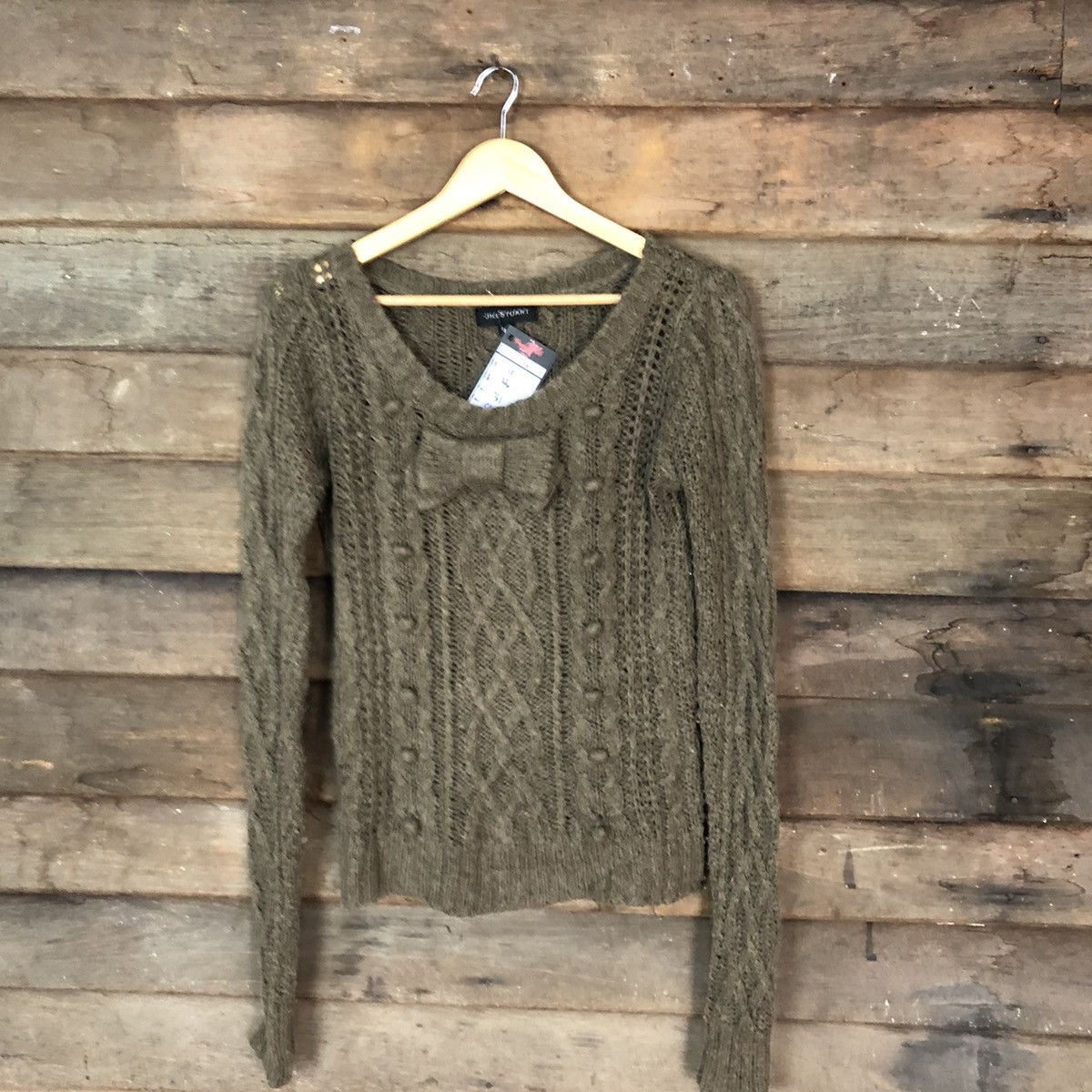Aran Isles Knitwear × Jil Stuart Jil Stuart Grey cable aran isle Knitwear sweatshirt #5016 Size M / US 6-8 / IT 42-44 - 1 Thumbnail