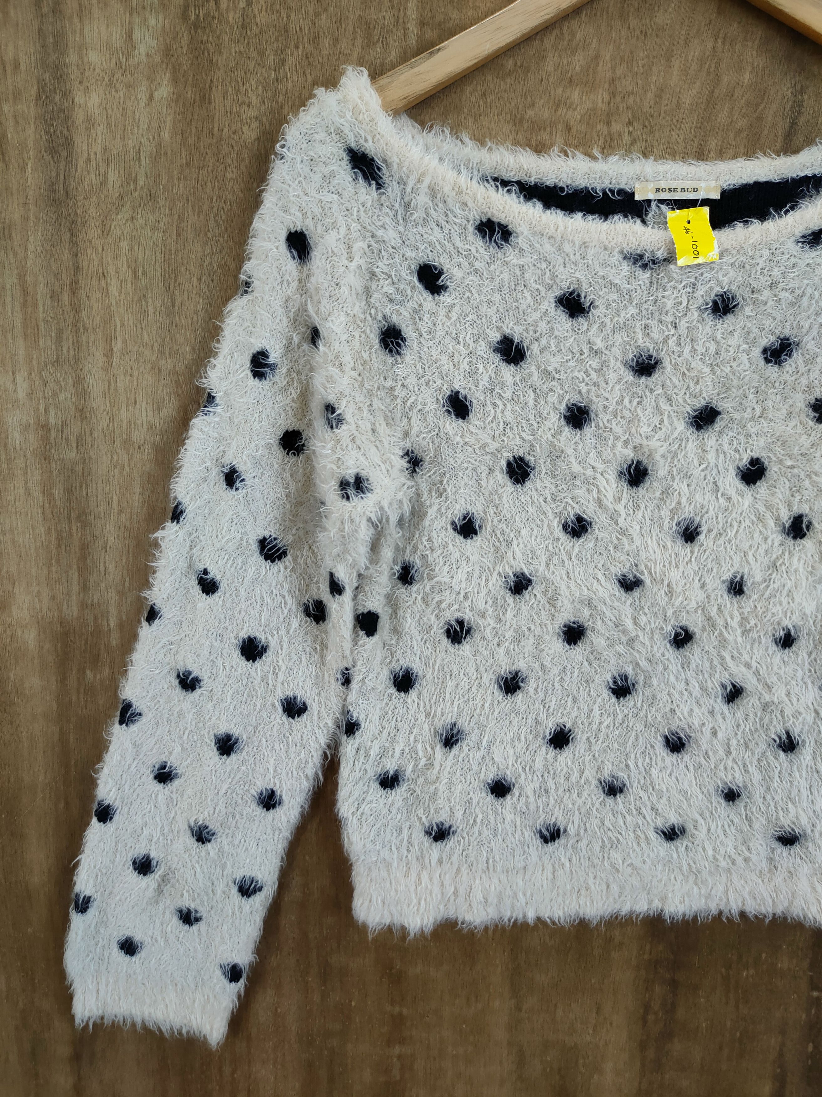 Vintage D Rose Bud mohair fur shag shaggy knitwear #46-1001 Size XS / US 0-2 / IT 36-38 - 2 Thumbnail